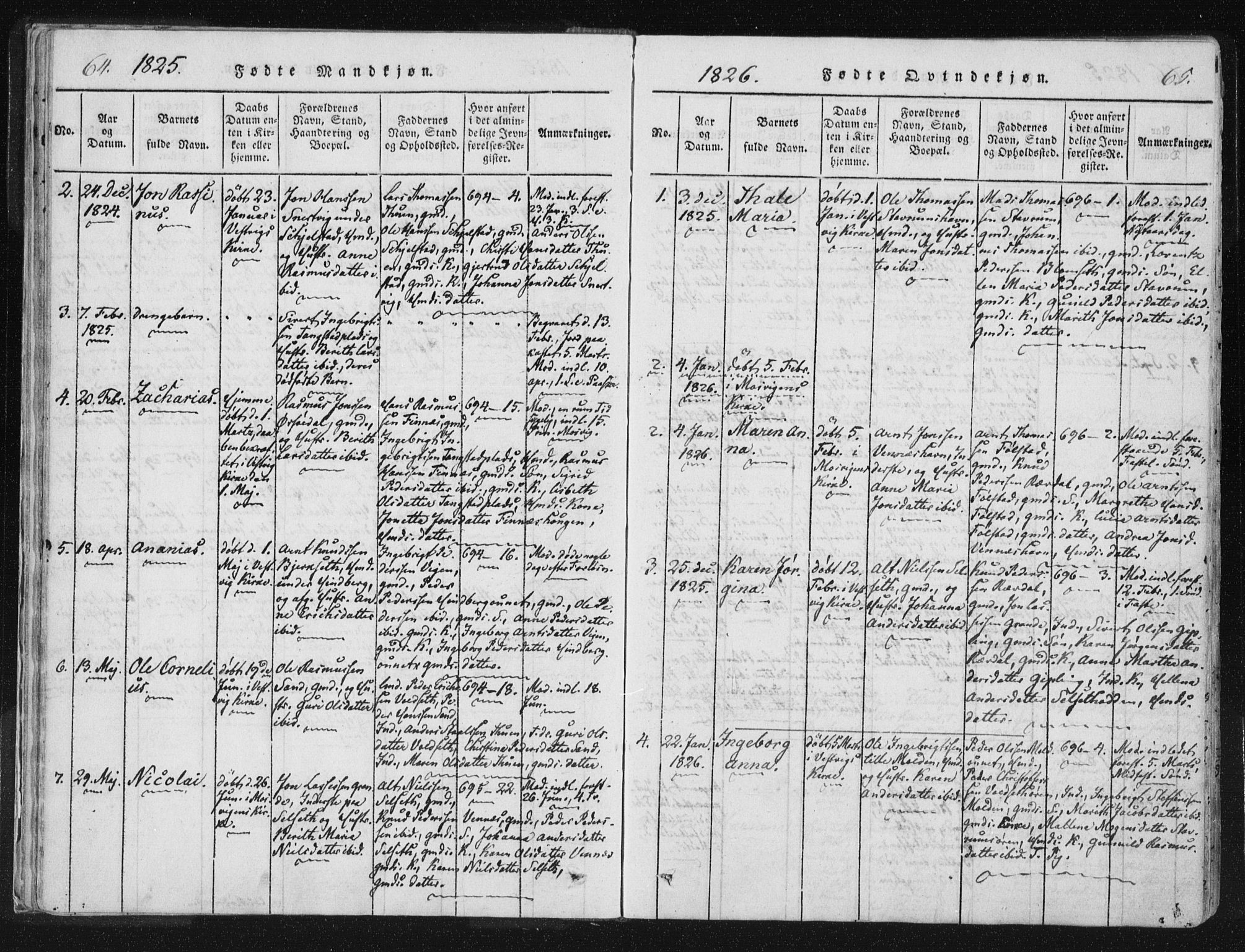 Ministerialprotokoller, klokkerbøker og fødselsregistre - Nord-Trøndelag, SAT/A-1458/744/L0417: Ministerialbok nr. 744A01, 1817-1842, s. 64-65