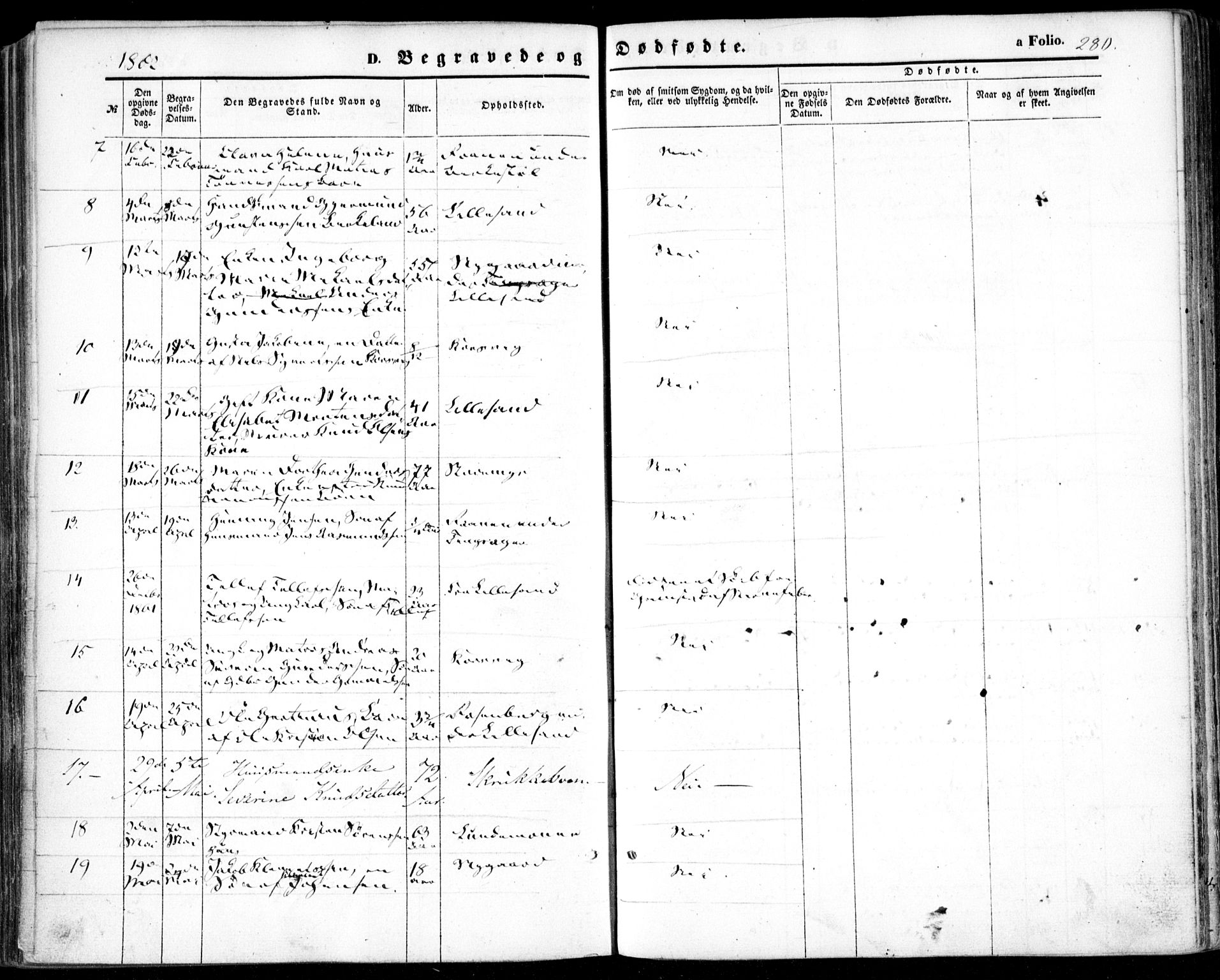 Vestre Moland sokneprestkontor, SAK/1111-0046/F/Fa/Fab/L0007: Ministerialbok nr. A 7, 1859-1872, s. 280