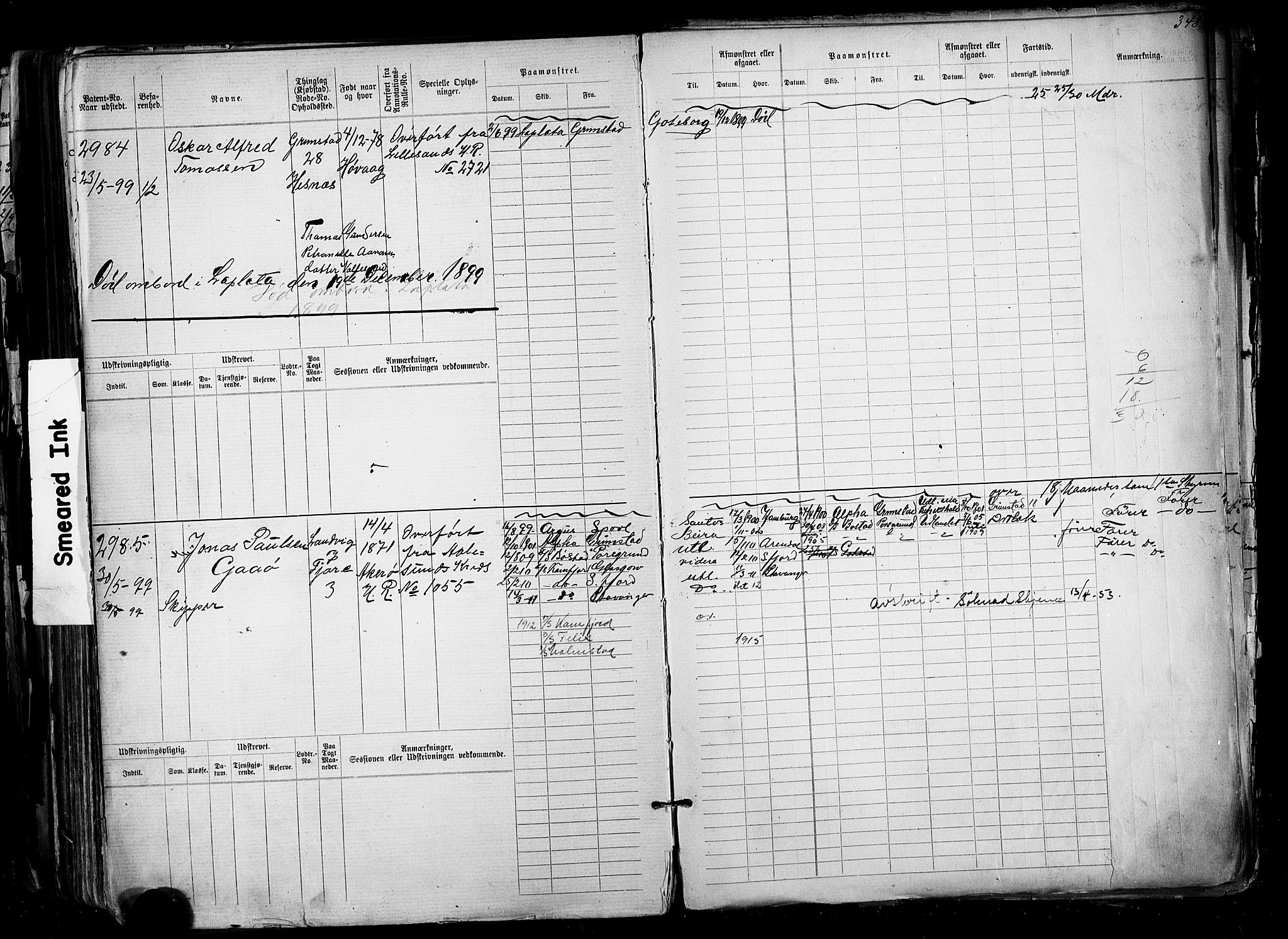 Grimstad mønstringskrets, AV/SAK-2031-0013/F/Fb/L0012: Hovedrulle nr 2291-3051, V-25, 1889-1900, s. 369