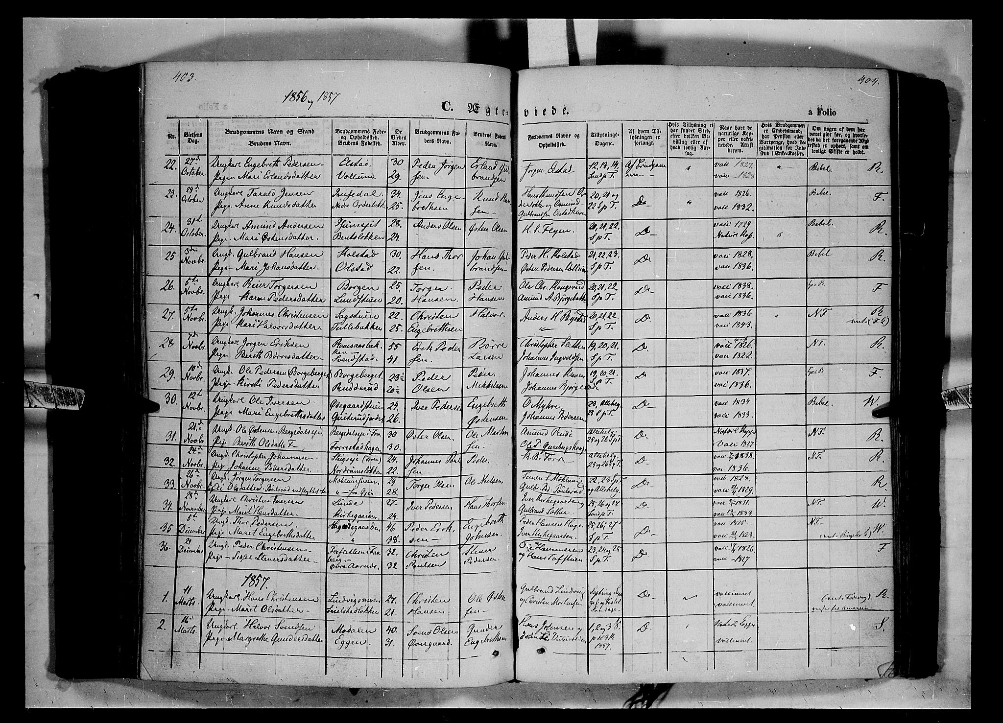 Ringebu prestekontor, AV/SAH-PREST-082/H/Ha/Haa/L0006: Ministerialbok nr. 6, 1848-1859, s. 403-404