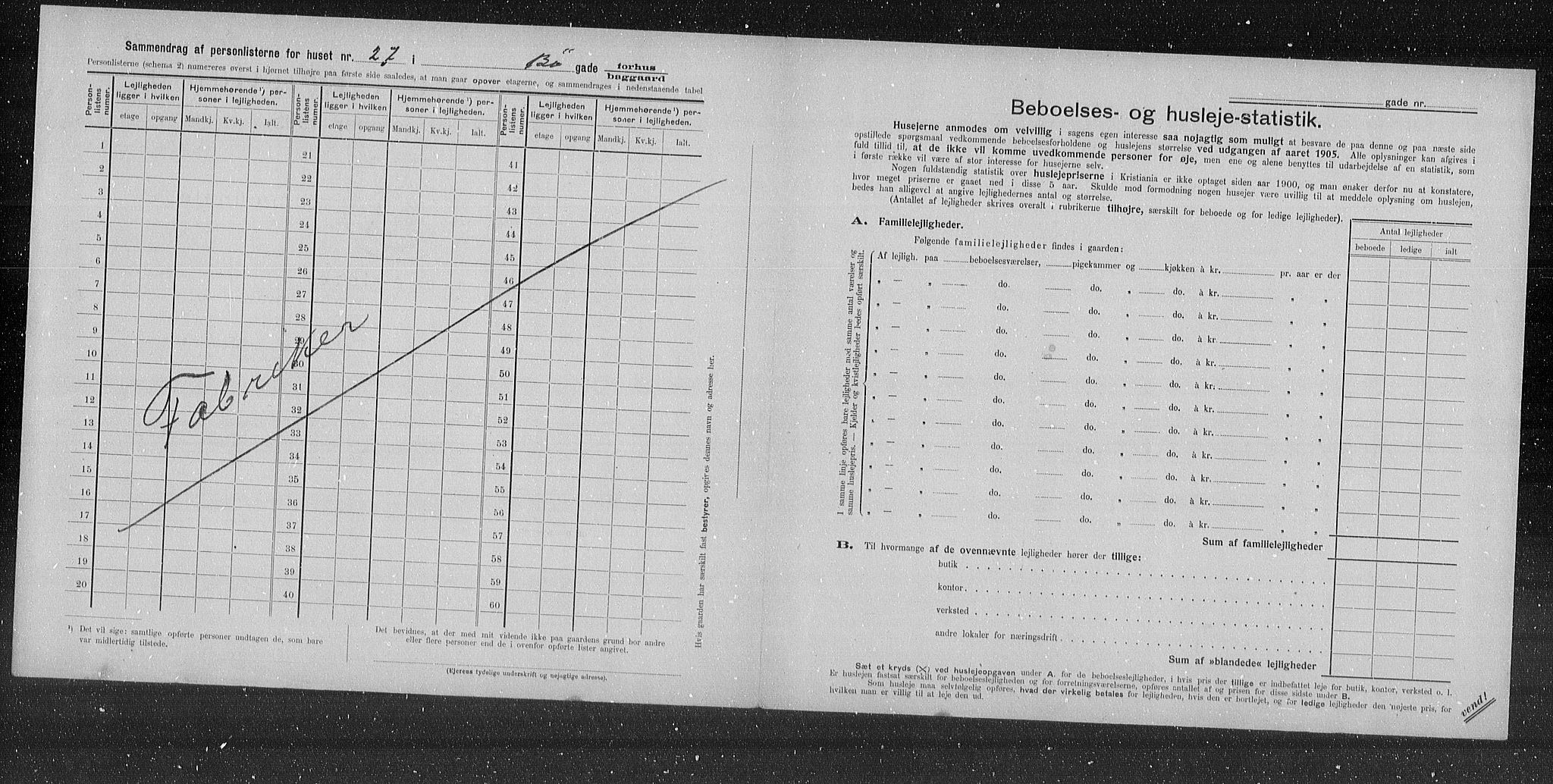 OBA, Kommunal folketelling 31.12.1905 for Kristiania kjøpstad, 1905, s. 5917