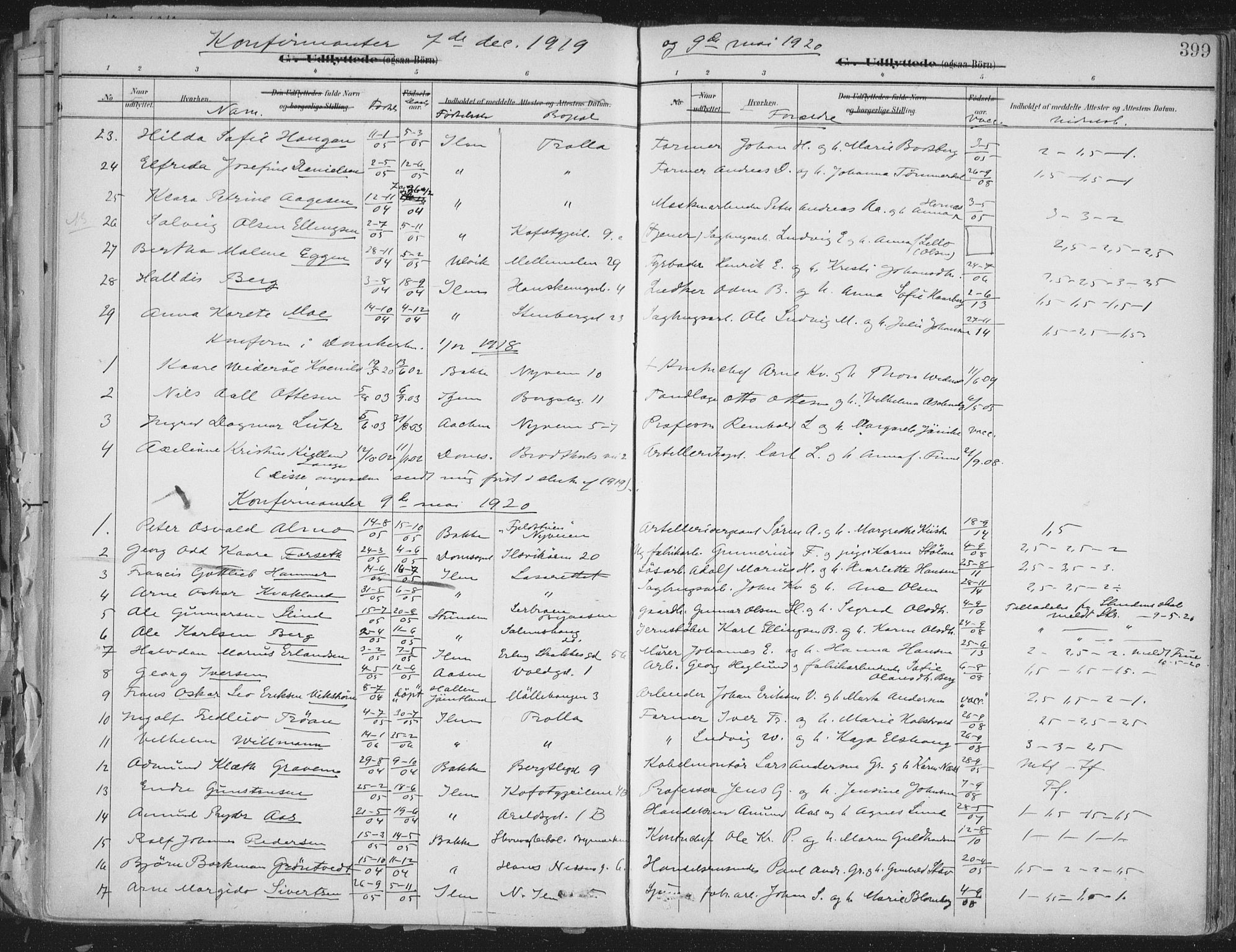 Ministerialprotokoller, klokkerbøker og fødselsregistre - Sør-Trøndelag, AV/SAT-A-1456/603/L0167: Ministerialbok nr. 603A06, 1896-1932, s. 399