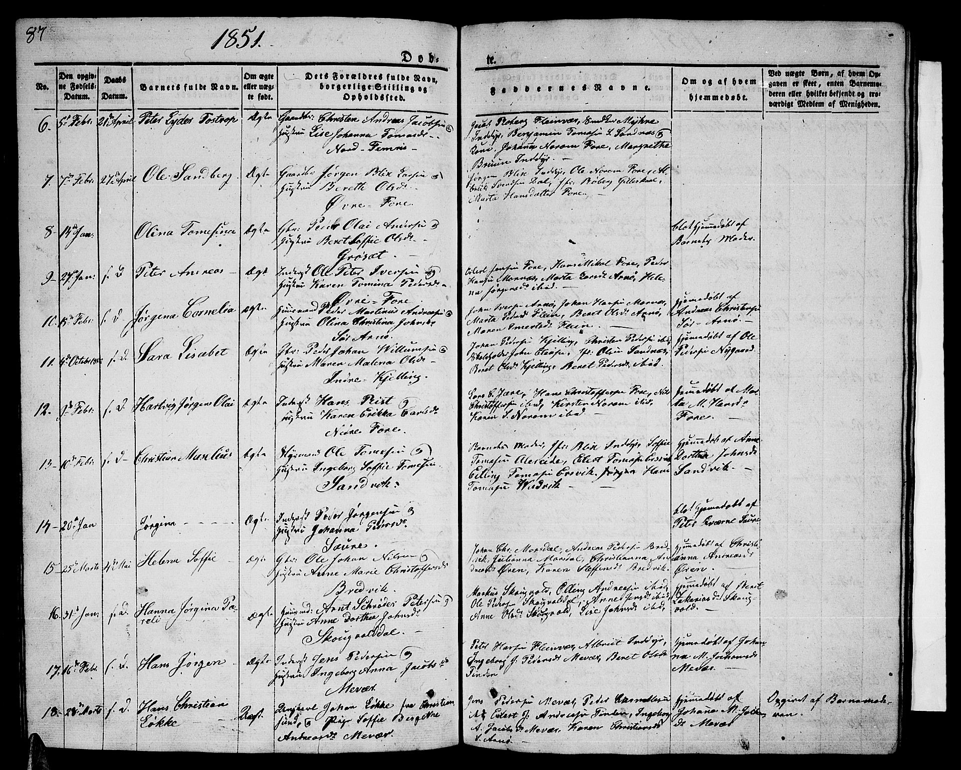 Ministerialprotokoller, klokkerbøker og fødselsregistre - Nordland, SAT/A-1459/805/L0106: Klokkerbok nr. 805C02, 1841-1861, s. 87