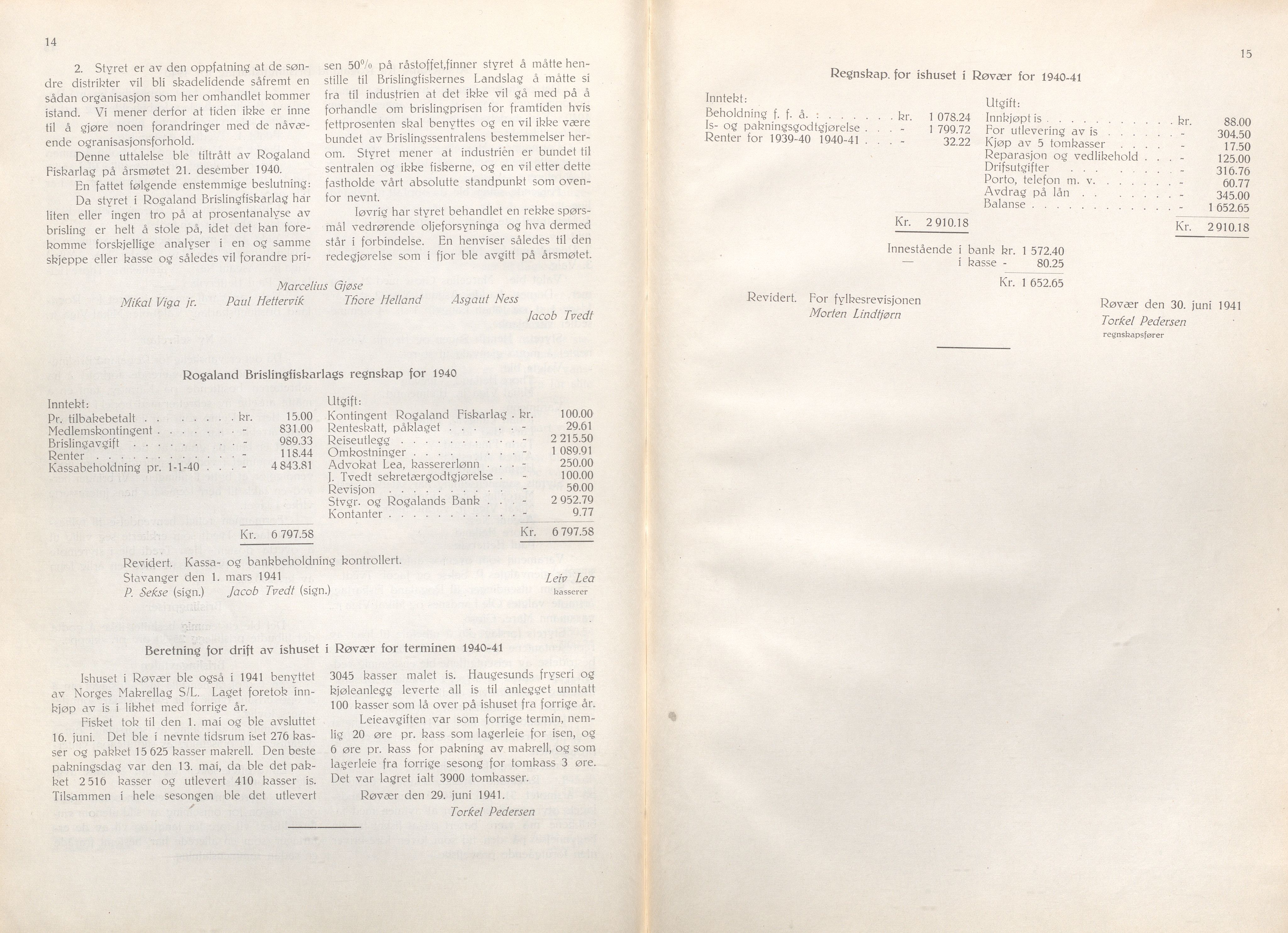 Rogaland fylkeskommune - Fylkesrådmannen , IKAR/A-900/A/Aa/Aaa/L0060: Møtebok , 1941, s. 14-15