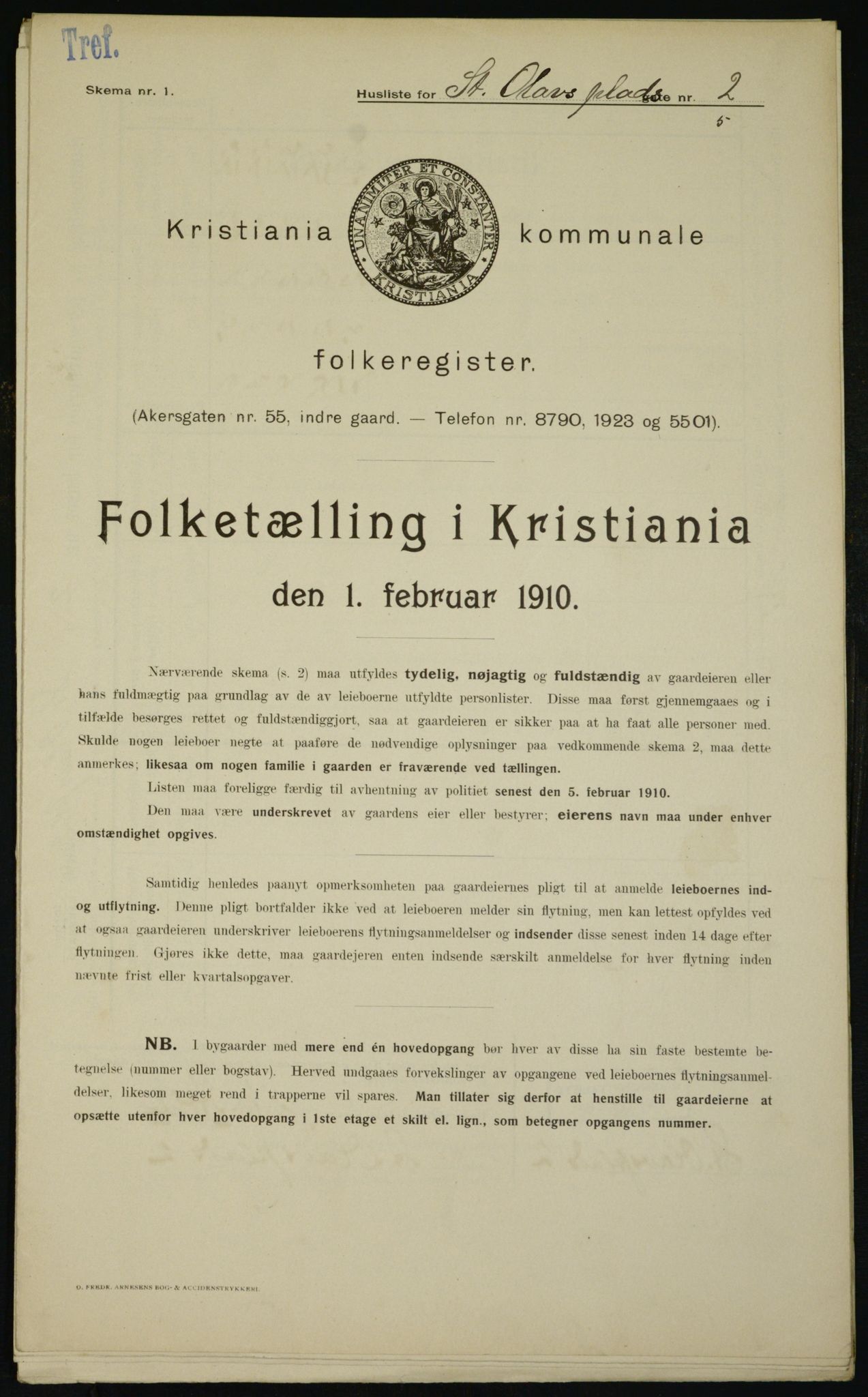 OBA, Kommunal folketelling 1.2.1910 for Kristiania, 1910, s. 84449