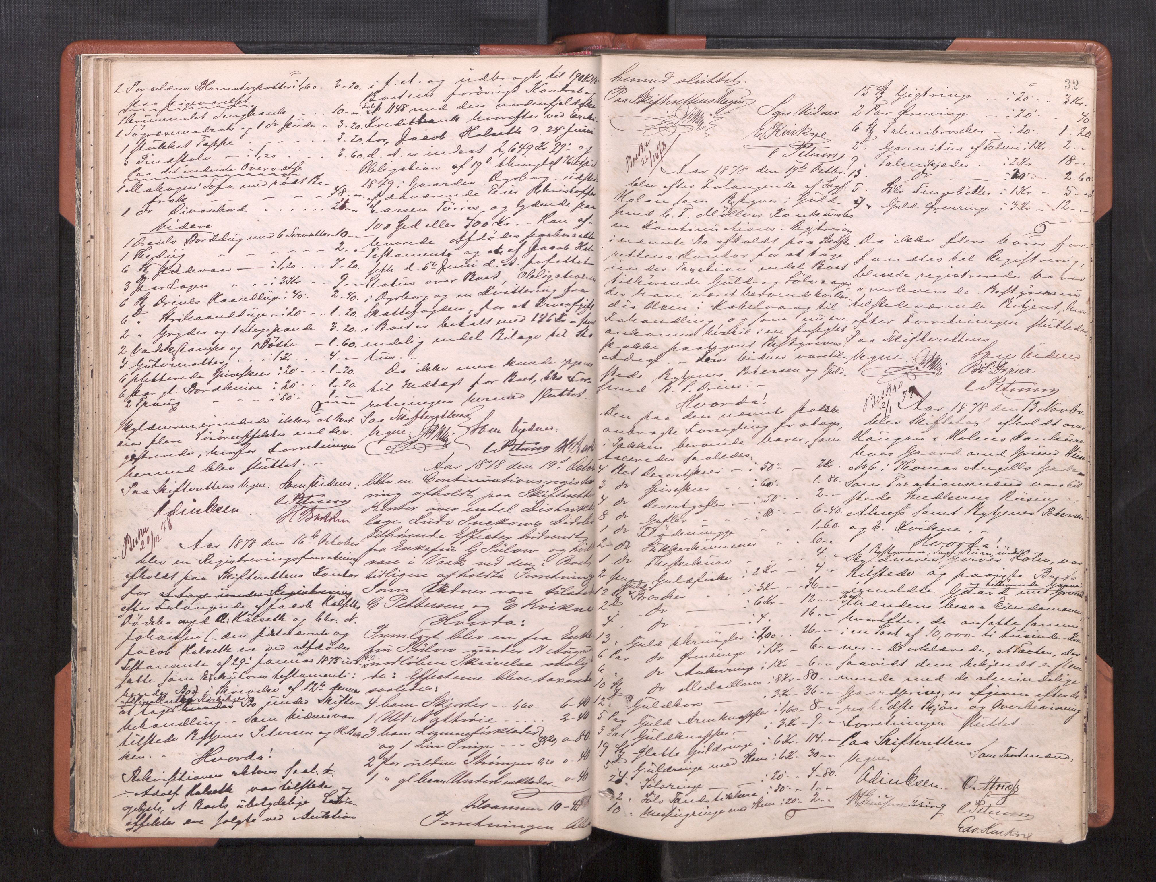 Trondheim byfogd, AV/SAT-A-0003/1/3/3C/L0009: Skifteregistreringsprotokoll (u/ register), 1878-1885, s. 32