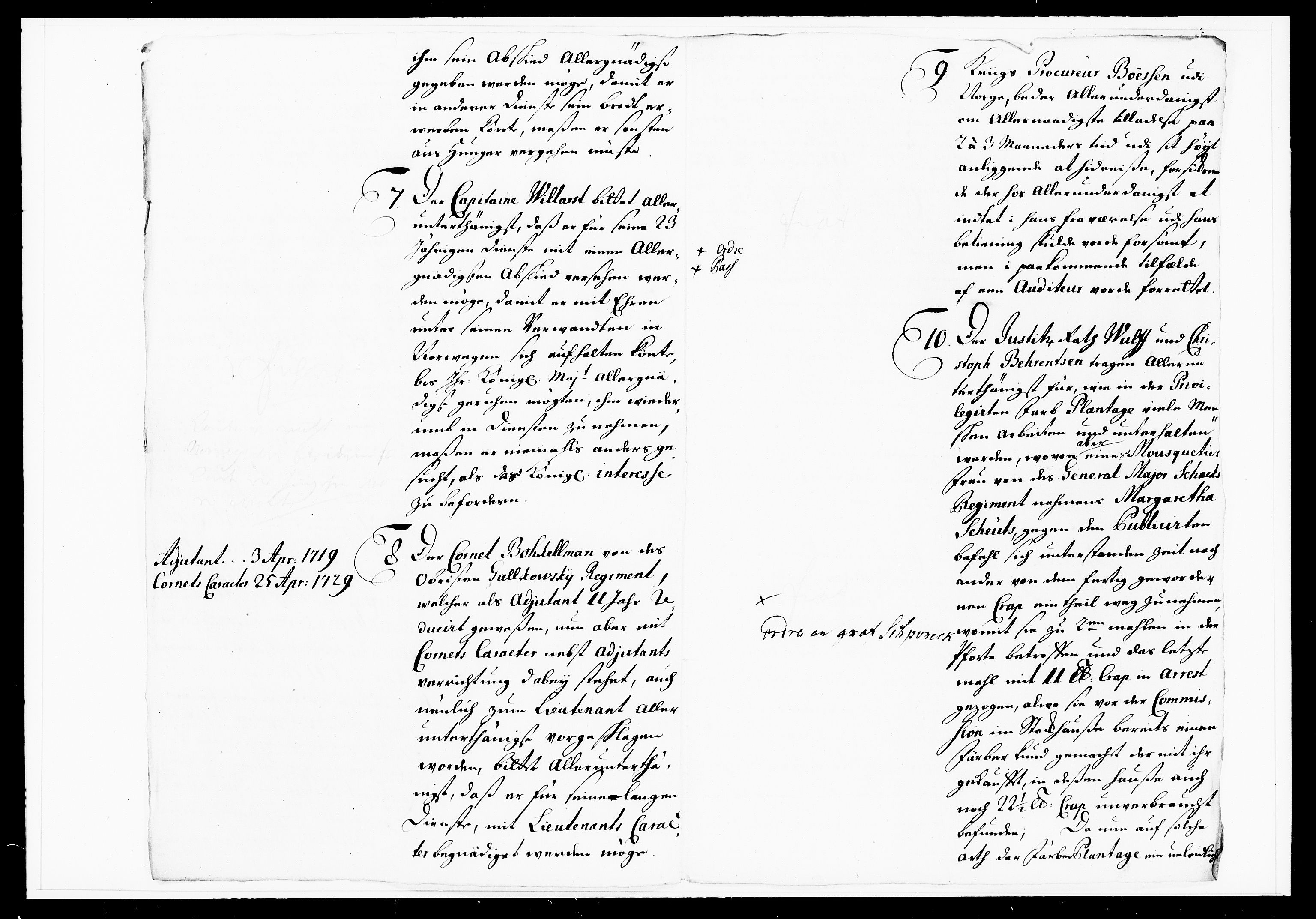 Krigskollegiet, Krigskancelliet, DRA/A-0006/-/1103-1107: Refererede sager, 1732, s. 10