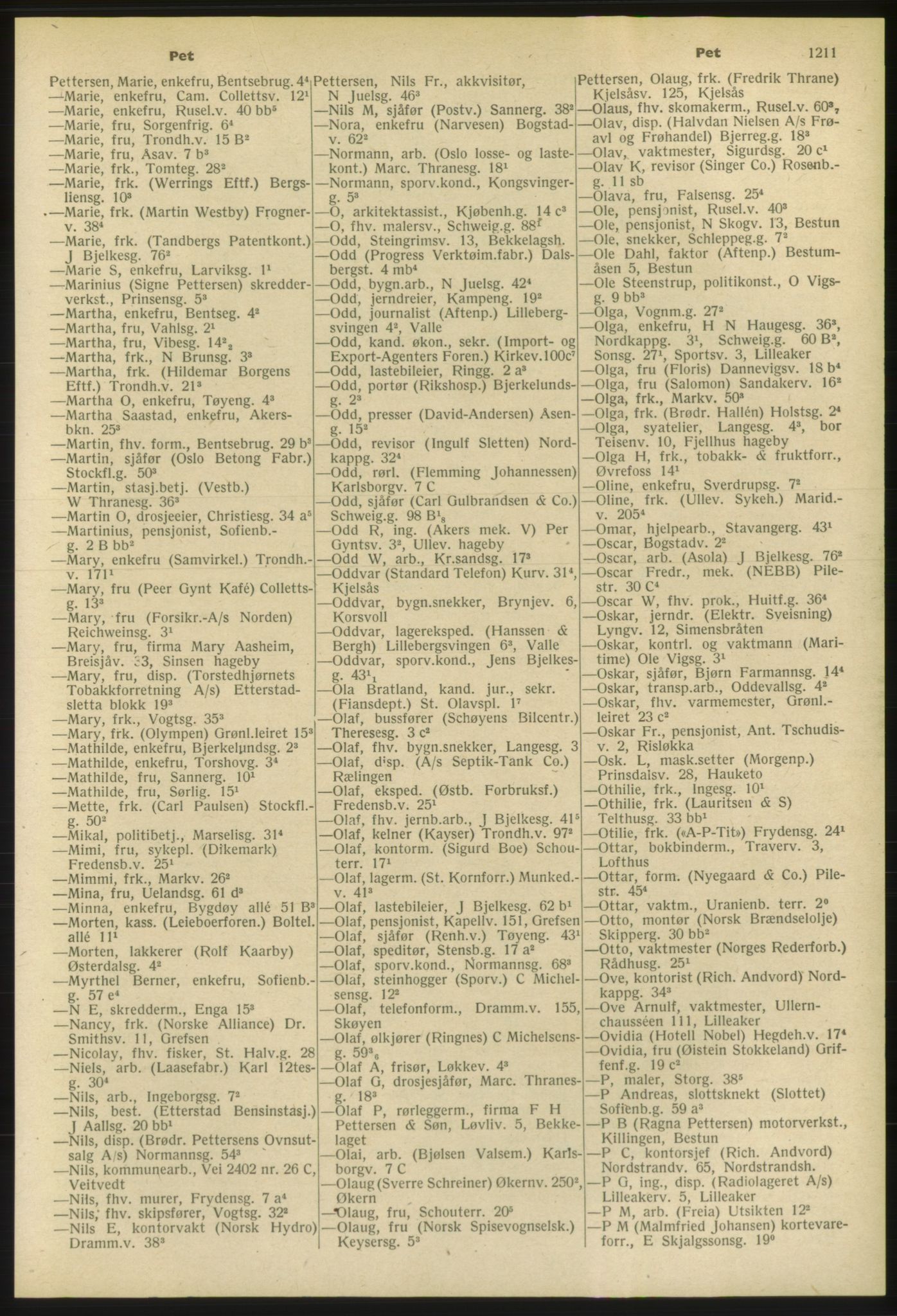 Kristiania/Oslo adressebok, PUBL/-, 1953, s. 1211