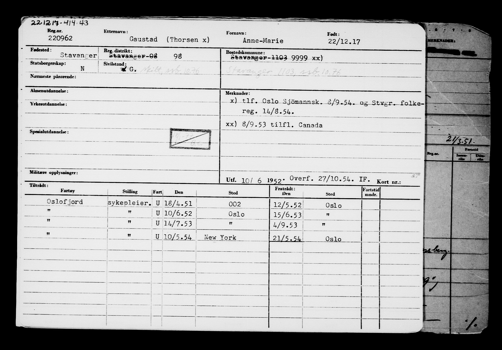 Direktoratet for sjømenn, RA/S-3545/G/Gb/L0154: Hovedkort, 1917-1918, s. 131