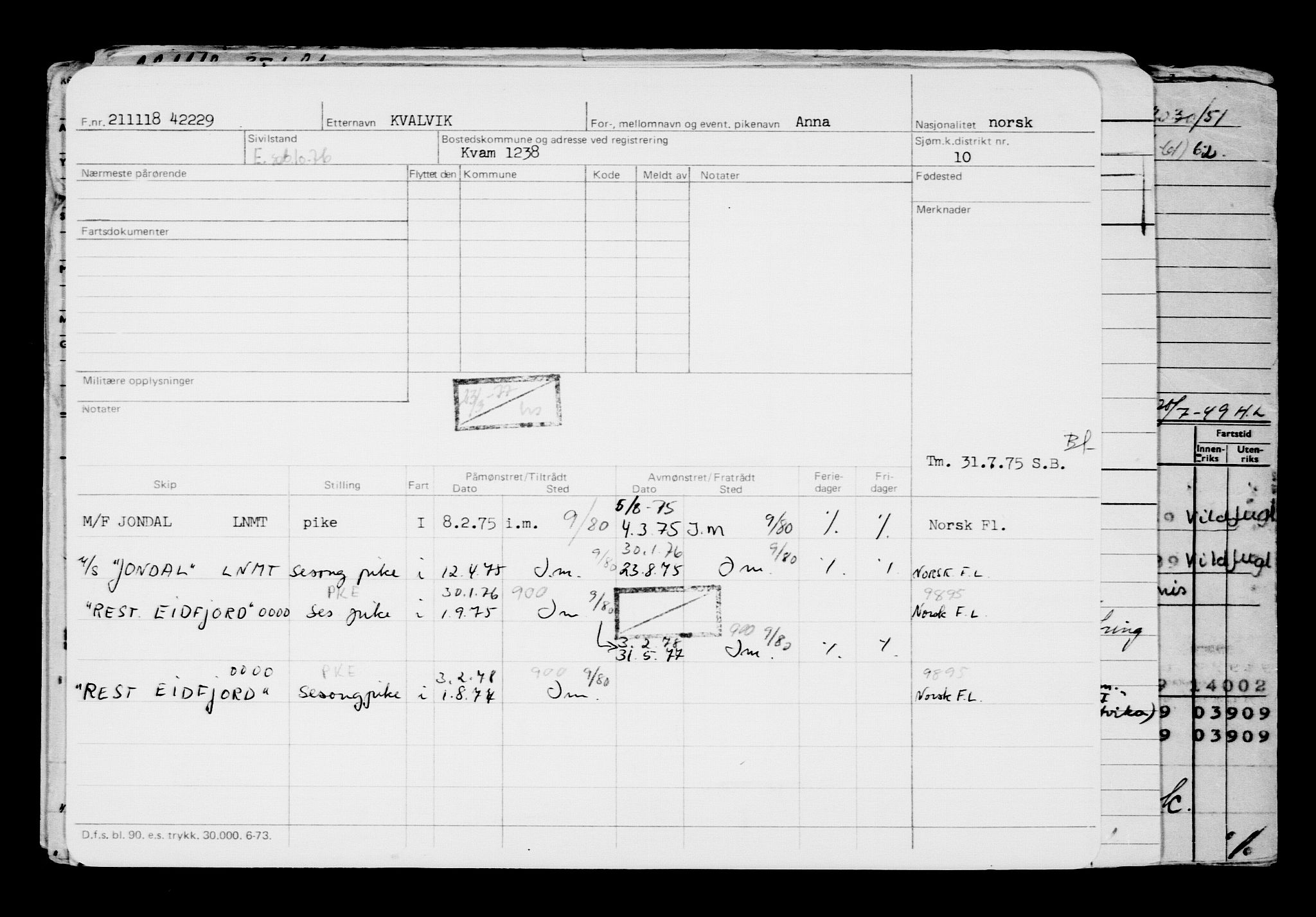 Direktoratet for sjømenn, AV/RA-S-3545/G/Gb/L0164: Hovedkort, 1918, s. 210