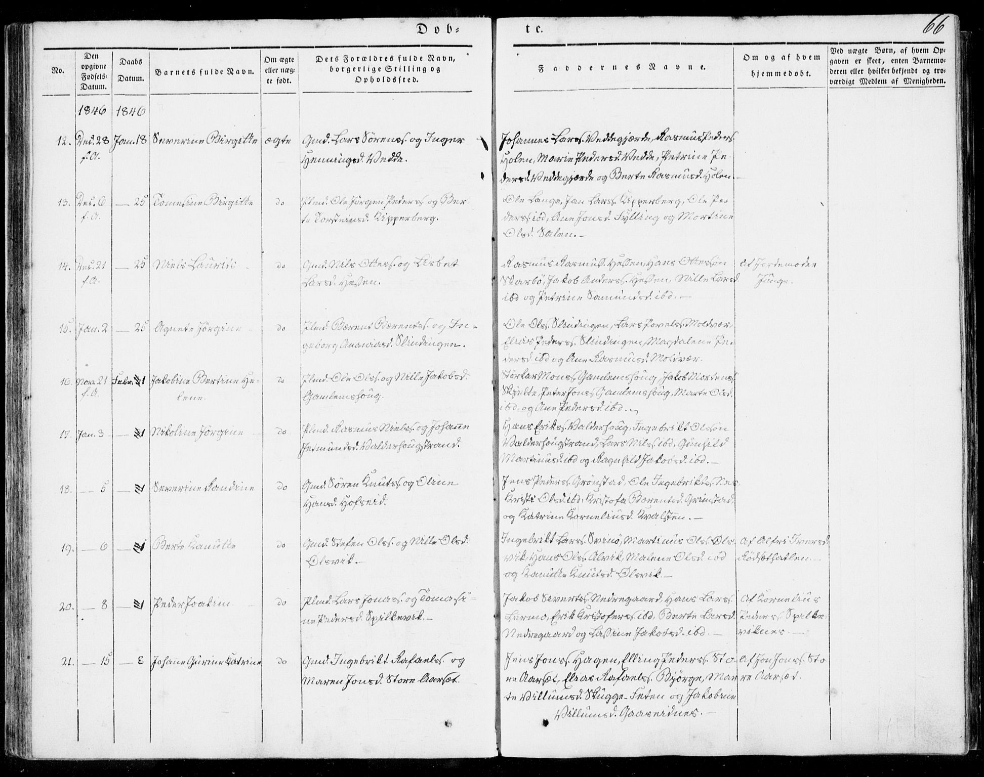 Ministerialprotokoller, klokkerbøker og fødselsregistre - Møre og Romsdal, SAT/A-1454/528/L0396: Ministerialbok nr. 528A07, 1839-1847, s. 66