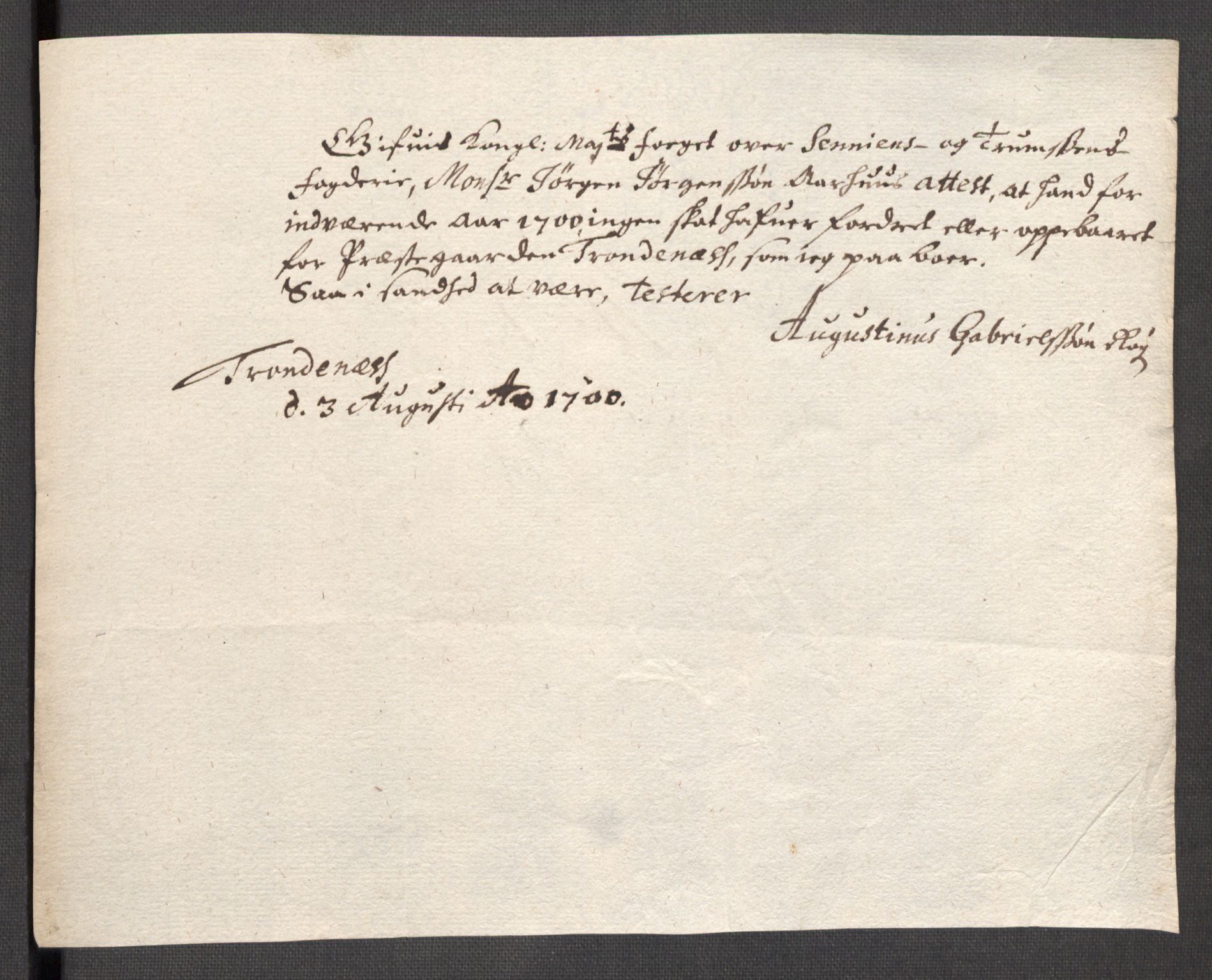 Rentekammeret inntil 1814, Reviderte regnskaper, Fogderegnskap, AV/RA-EA-4092/R68/L4755: Fogderegnskap Senja og Troms, 1700-1704, s. 70
