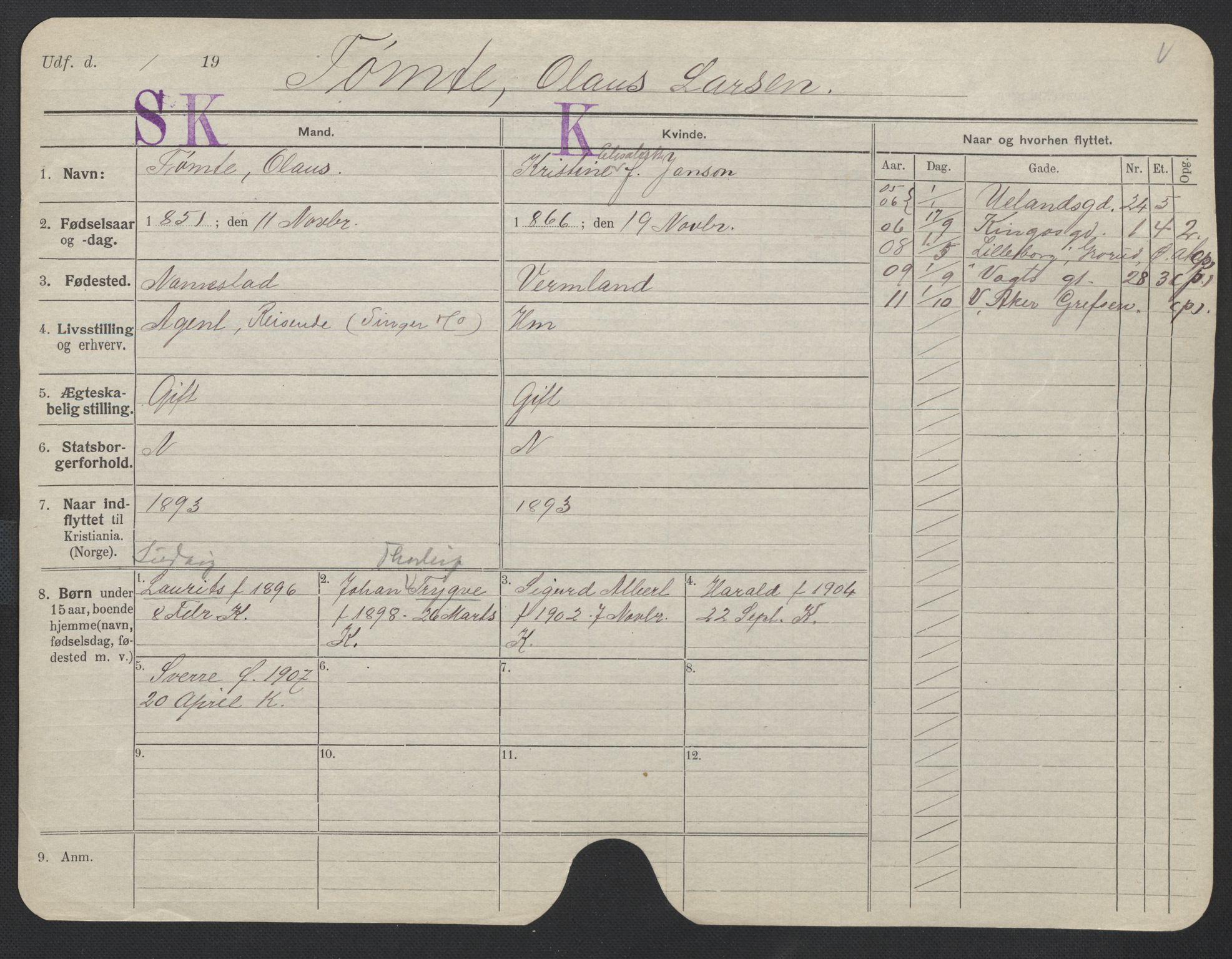 Oslo folkeregister, Registerkort, AV/SAO-A-11715/F/Fa/Fac/L0011: Menn, 1906-1914, s. 477a