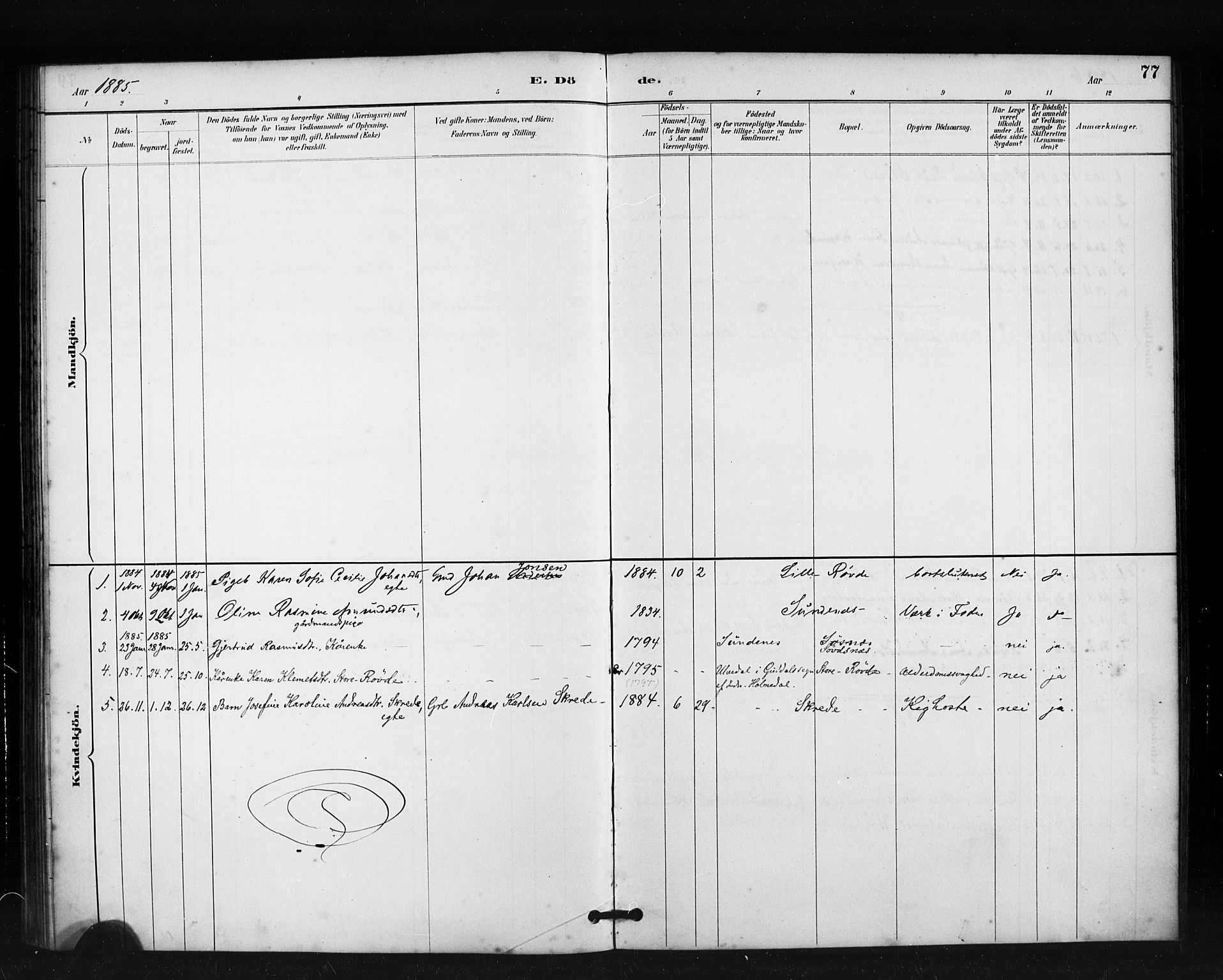 Ministerialprotokoller, klokkerbøker og fødselsregistre - Møre og Romsdal, SAT/A-1454/504/L0056: Ministerialbok nr. 504A03, 1884-1904, s. 77