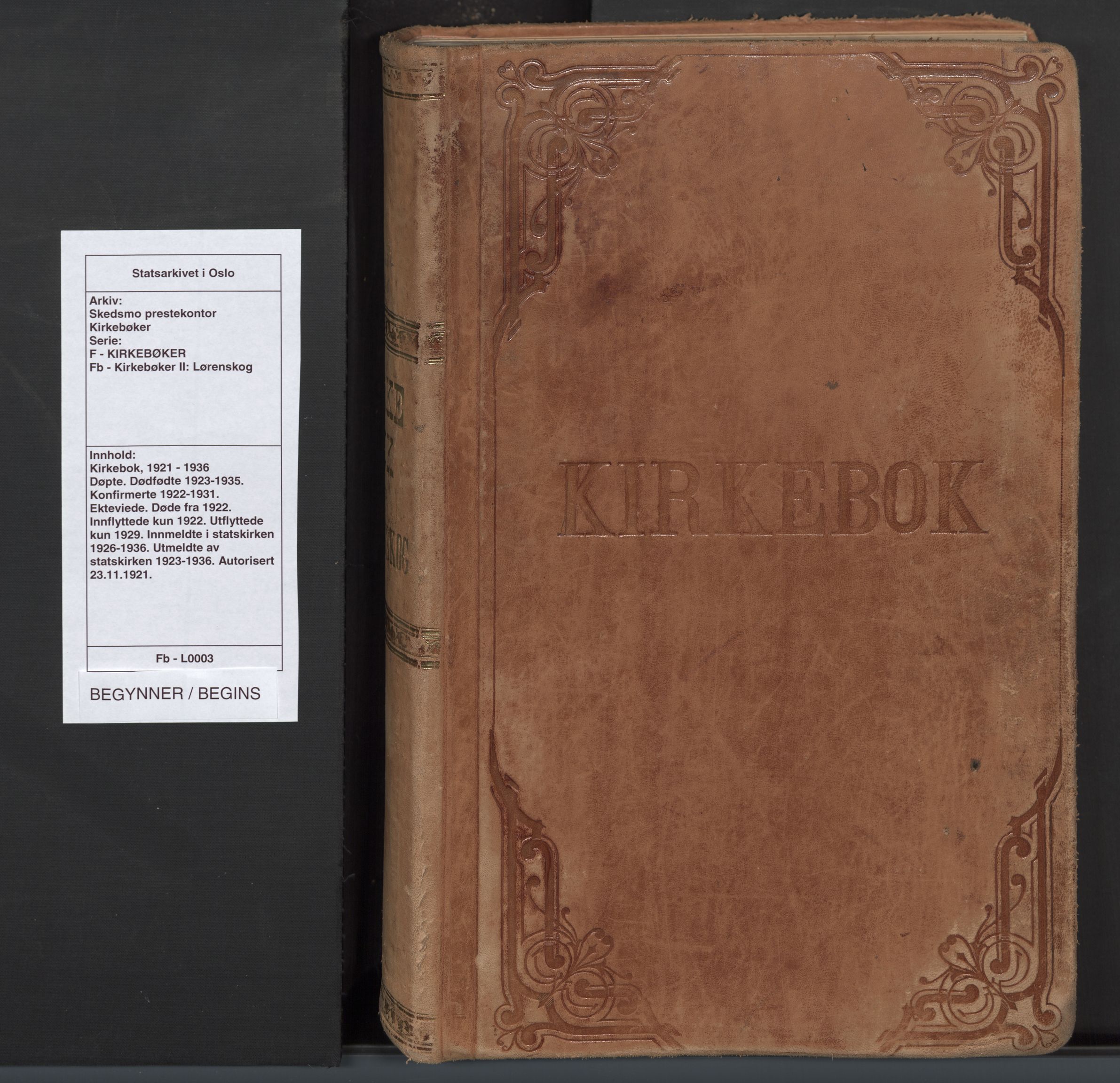 Skedsmo prestekontor Kirkebøker, SAO/A-10033a/F/Fb/L0003: Ministerialbok nr. II 3, 1921-1936