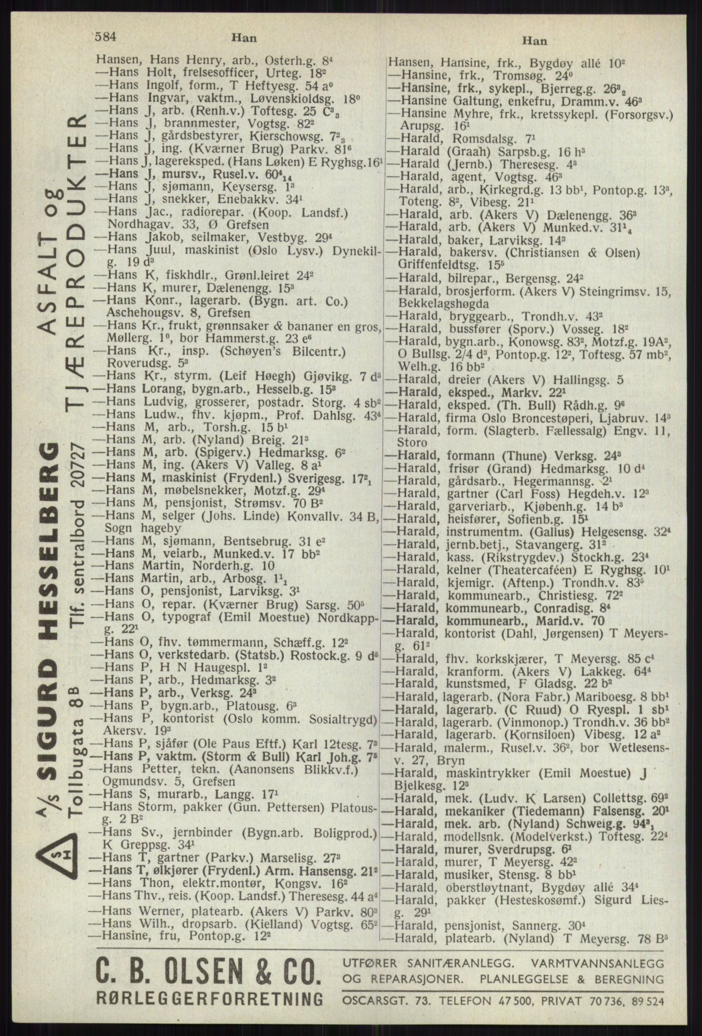 Kristiania/Oslo adressebok, PUBL/-, 1941, s. 584