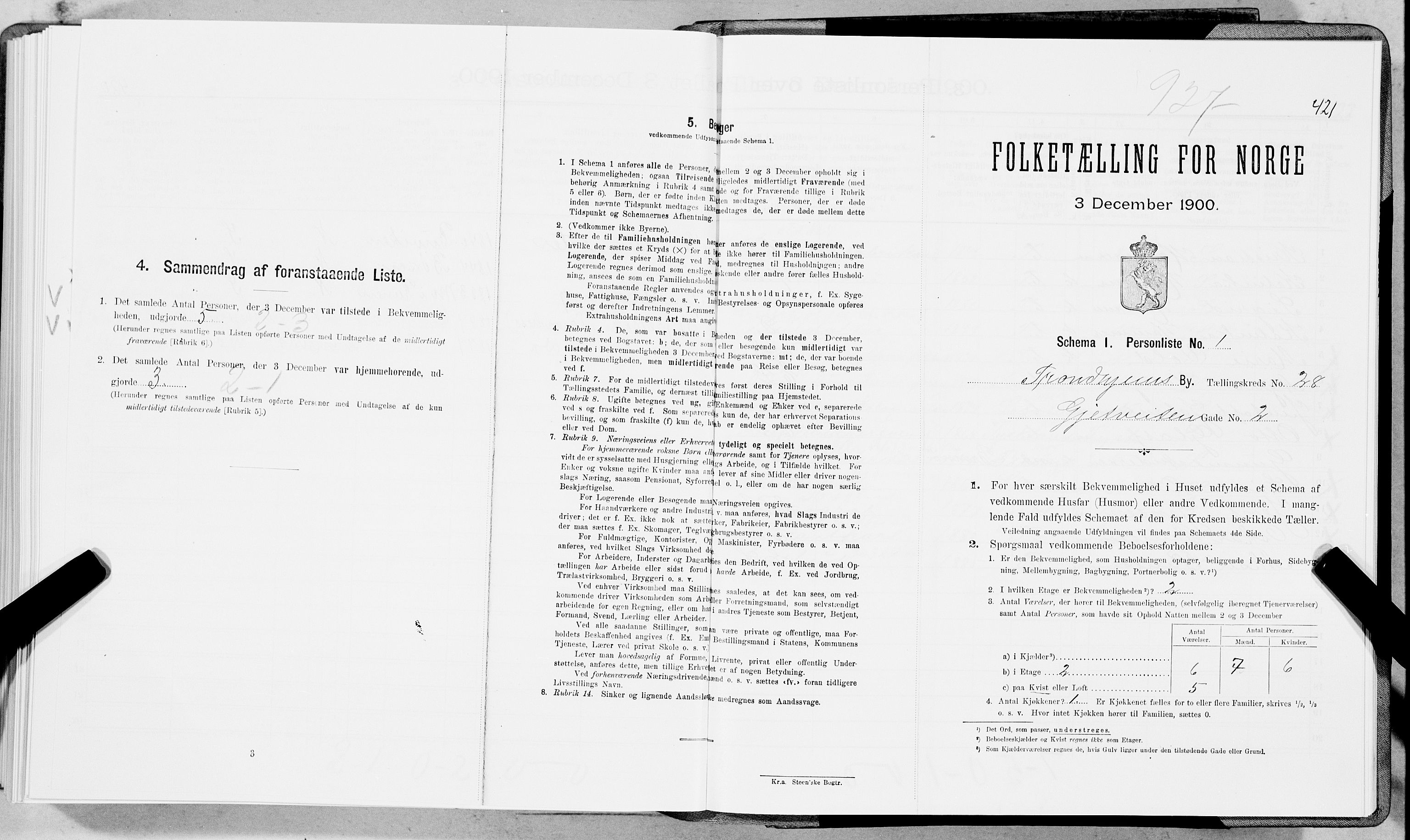 SAT, Folketelling 1900 for 1601 Trondheim kjøpstad, 1900, s. 4429