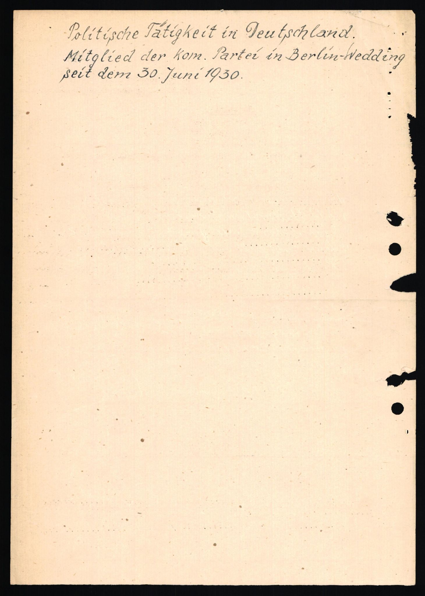 Forsvaret, Forsvarets overkommando II, AV/RA-RAFA-3915/D/Db/L0006: CI Questionaires. Tyske okkupasjonsstyrker i Norge. Tyskere., 1945-1946, s. 324