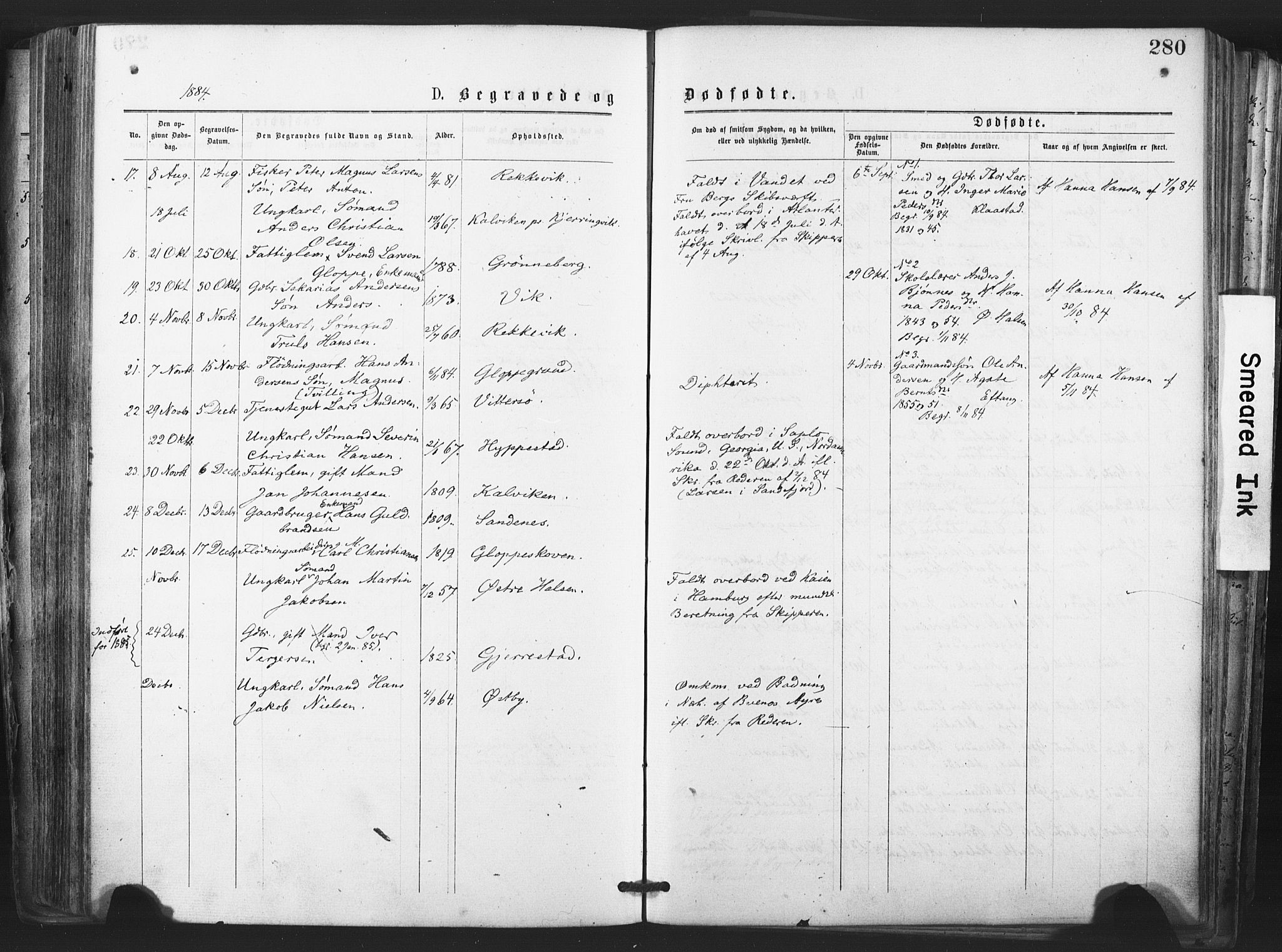 Tjølling kirkebøker, AV/SAKO-A-60/F/Fa/L0008: Ministerialbok nr. 8, 1877-1886, s. 280