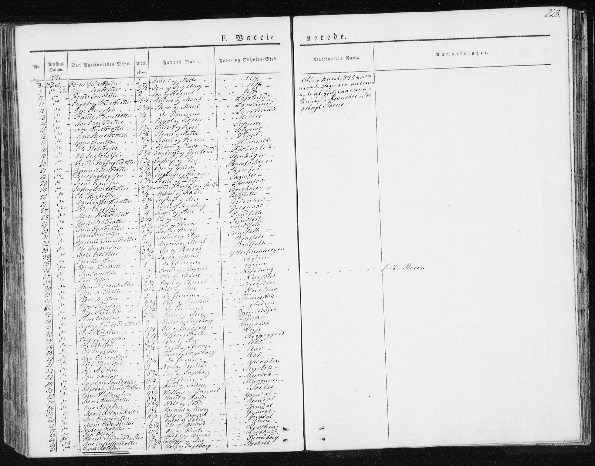 Ministerialprotokoller, klokkerbøker og fødselsregistre - Sør-Trøndelag, SAT/A-1456/674/L0869: Ministerialbok nr. 674A01, 1829-1860, s. 228