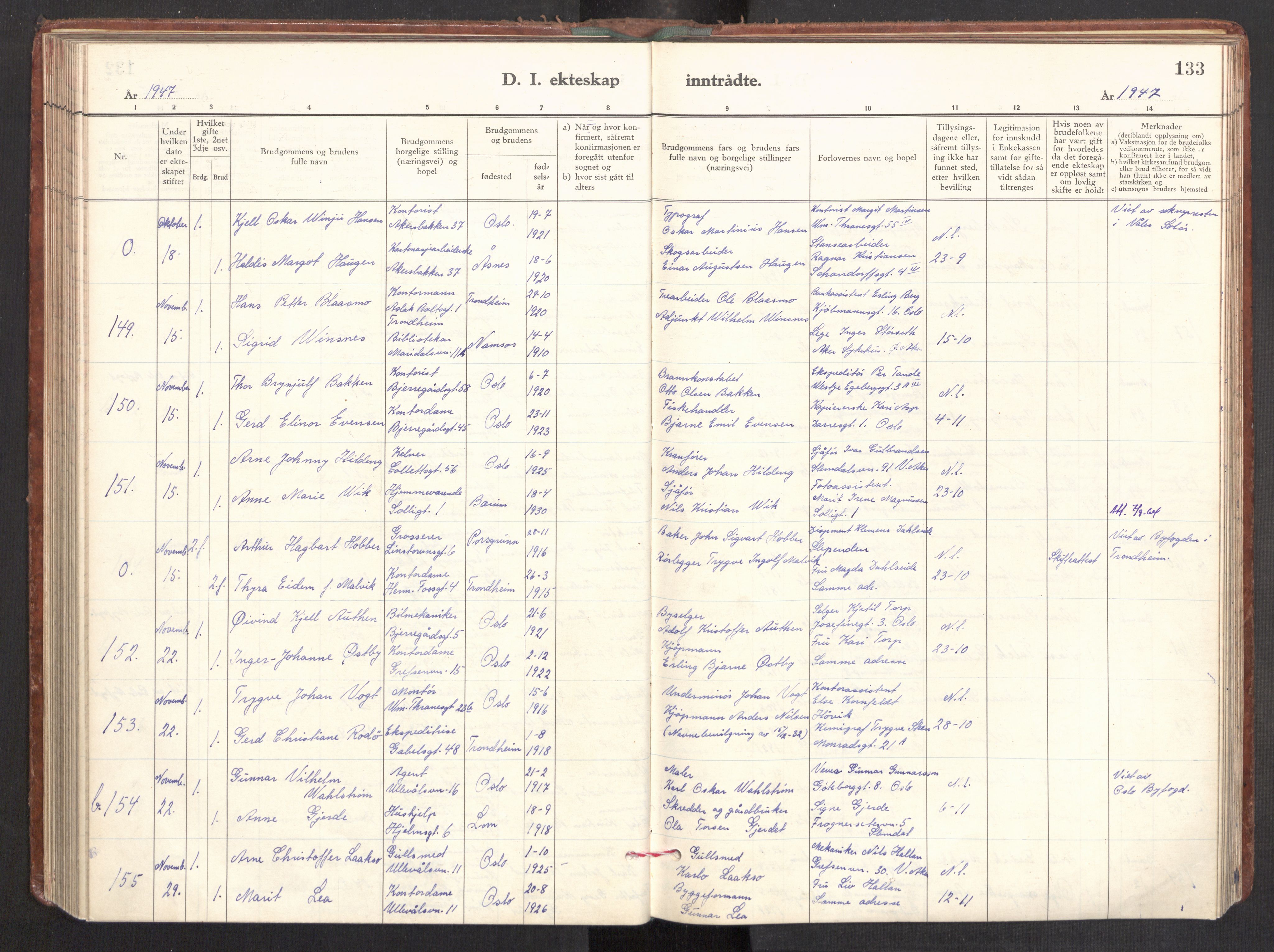 Gamle Aker prestekontor Kirkebøker, AV/SAO-A-10617a/F/L0022: Ministerialbok nr. 22, 1941-1952, s. 133