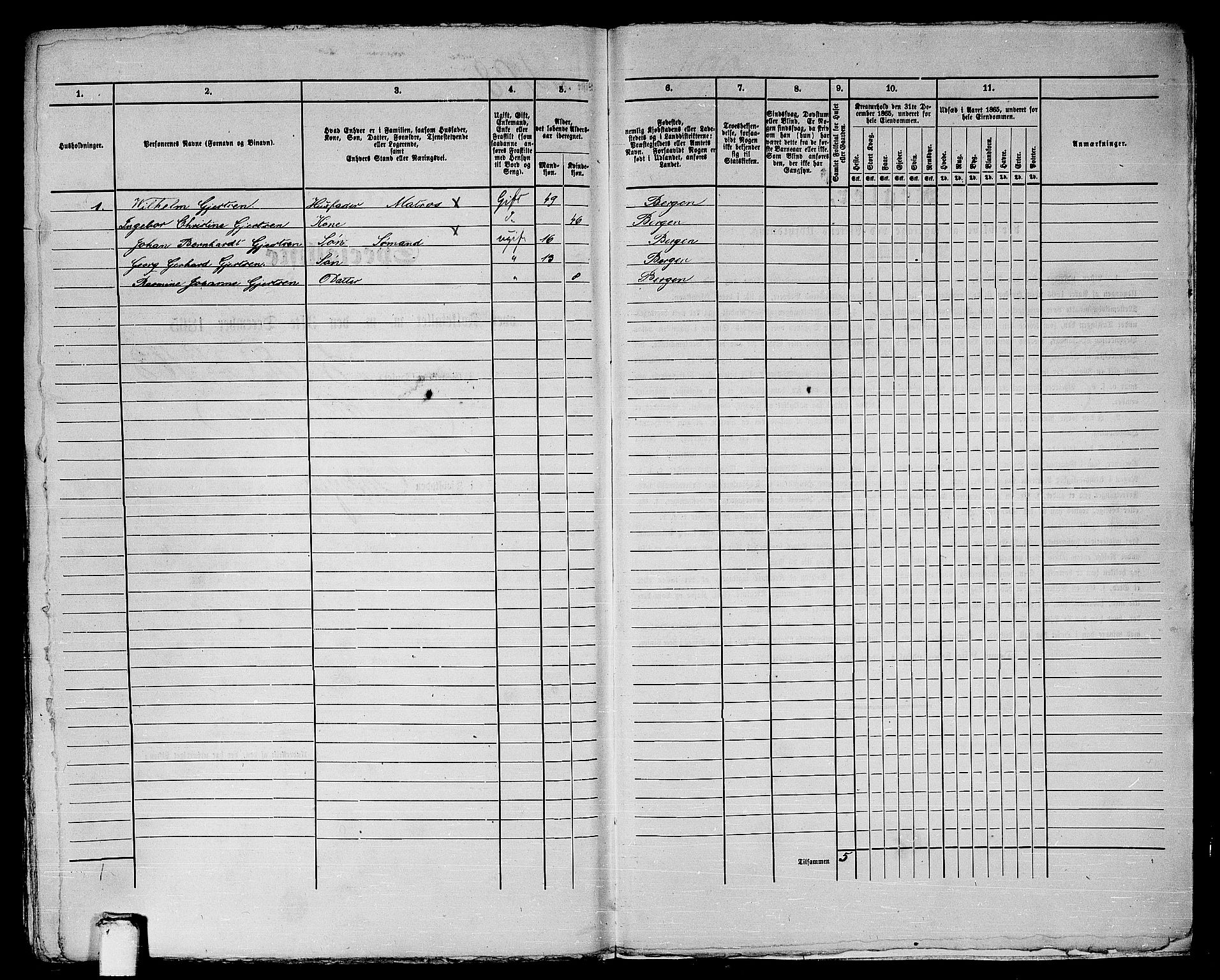 RA, Folketelling 1865 for 1301 Bergen kjøpstad, 1865, s. 1057