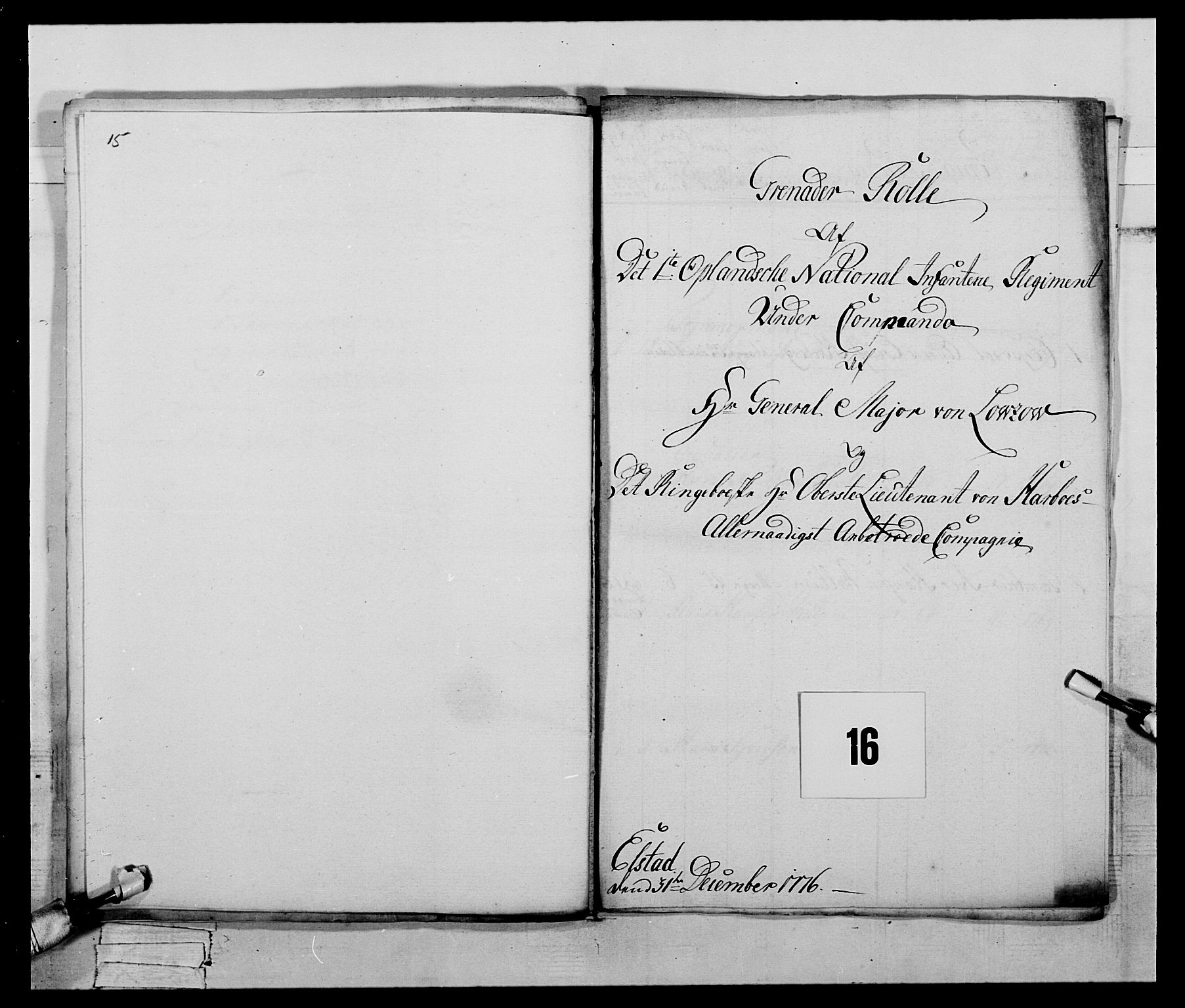 Generalitets- og kommissariatskollegiet, Det kongelige norske kommissariatskollegium, AV/RA-EA-5420/E/Eh/L0059: 1. Opplandske nasjonale infanteriregiment, 1775-1783, s. 118