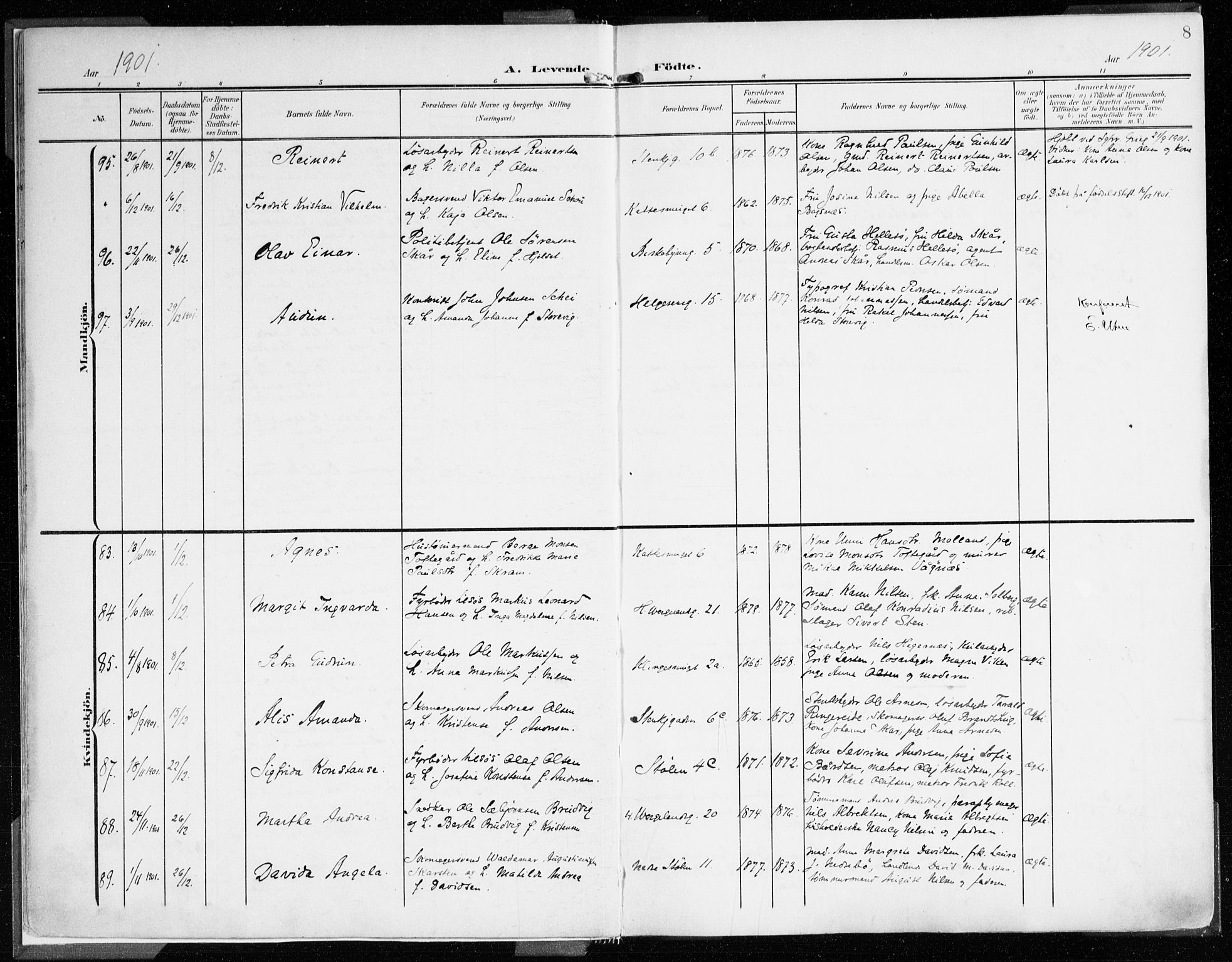 Mariakirken Sokneprestembete, AV/SAB-A-76901/H/Haa/L0010: Ministerialbok nr. B 1, 1901-1915, s. 8
