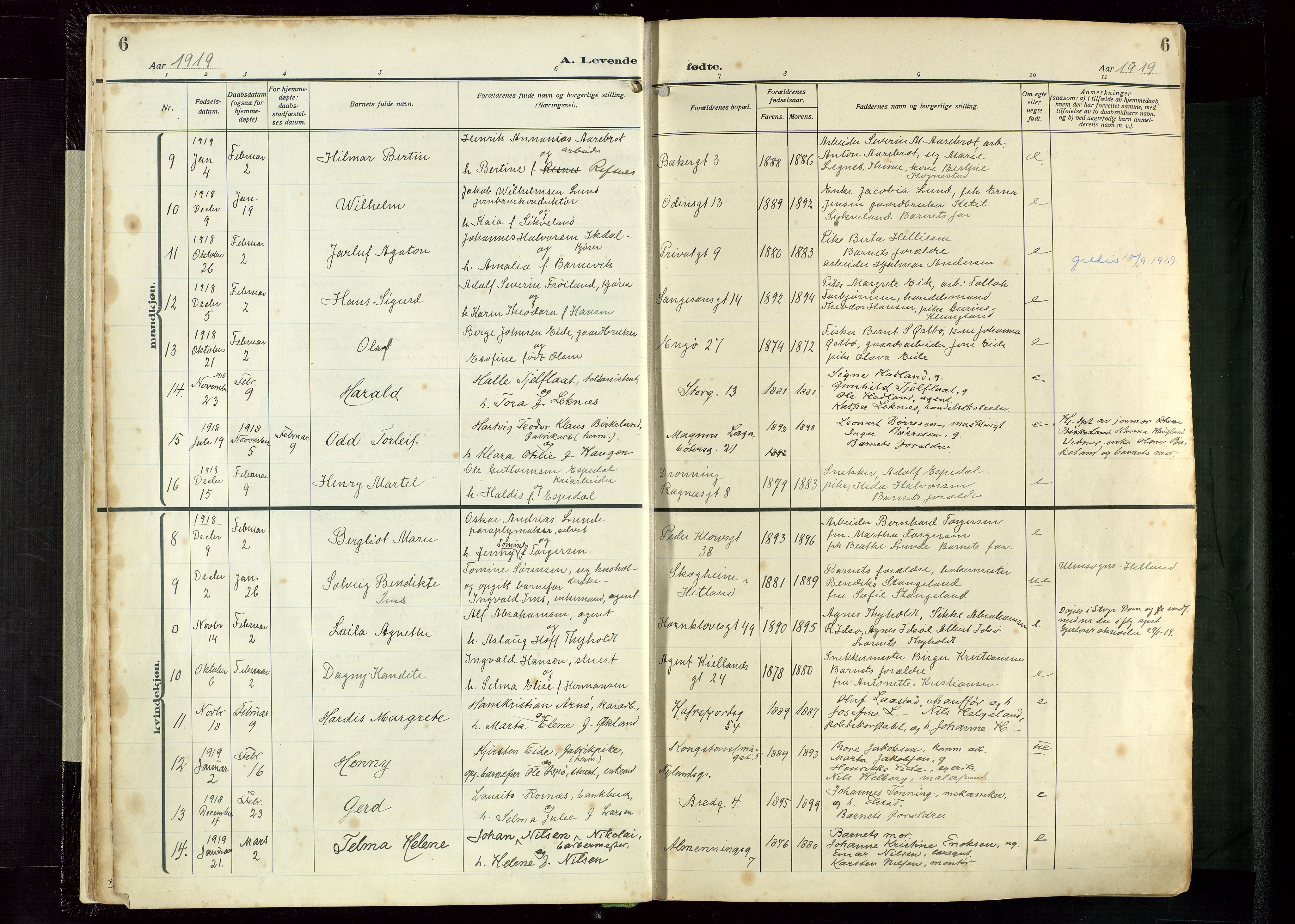 St. Petri sokneprestkontor, AV/SAST-A-101813/002/D/L0001: Ministerialbok nr. A 26, 1918-1937, s. 6