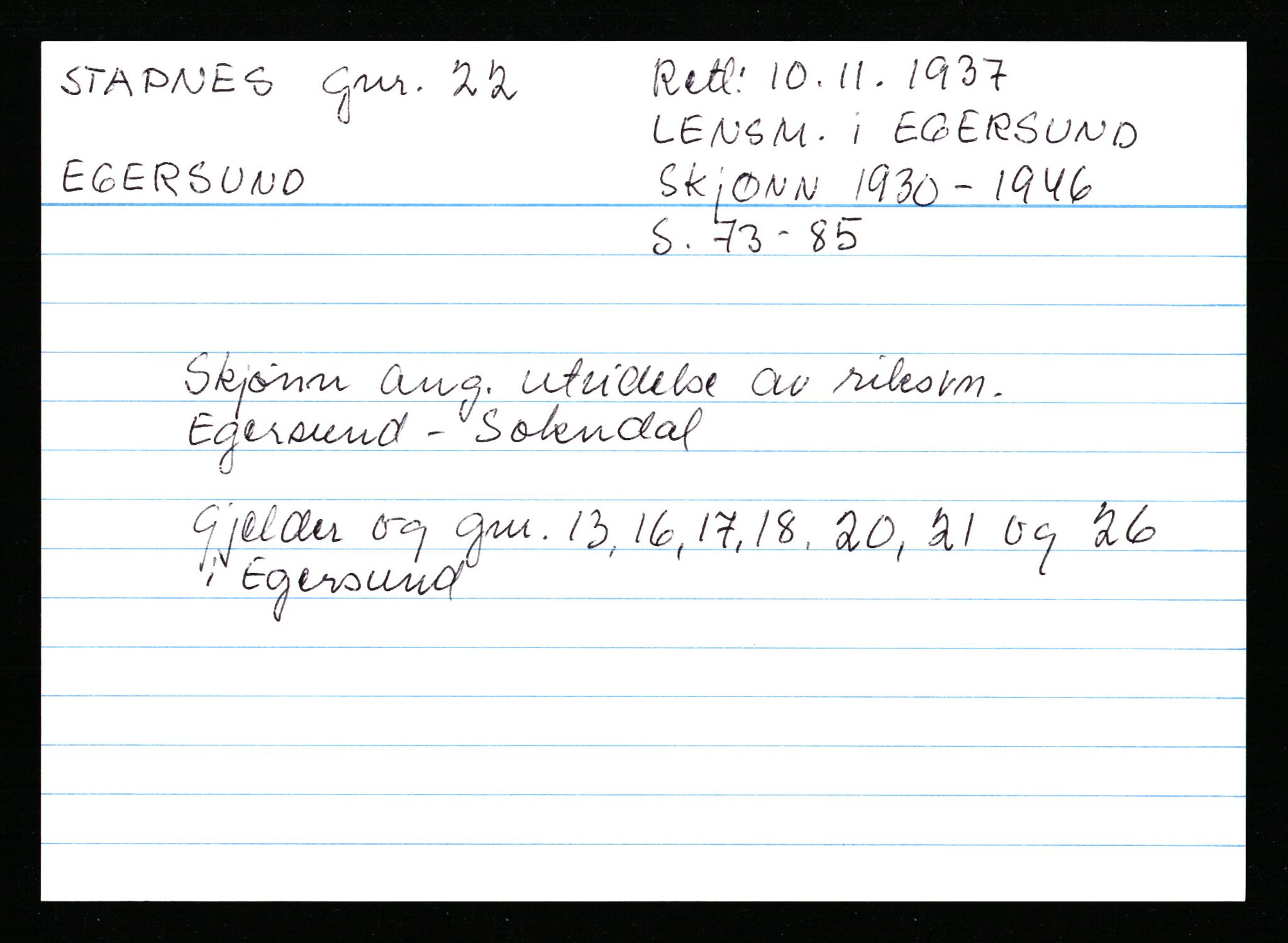 Statsarkivet i Stavanger, AV/SAST-A-101971/03/Y/Ym/L0054: Åstedskort sortert etter gårdsnavn: Soleim - Stavneim, 1600-1950, s. 474