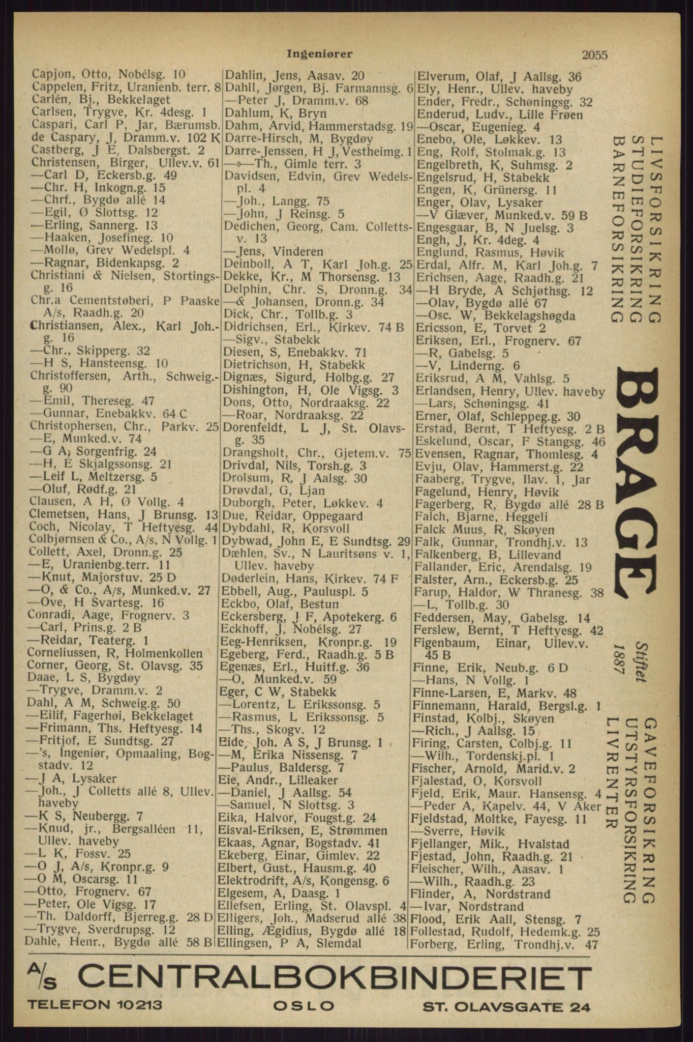 Kristiania/Oslo adressebok, PUBL/-, 1927, s. 2055