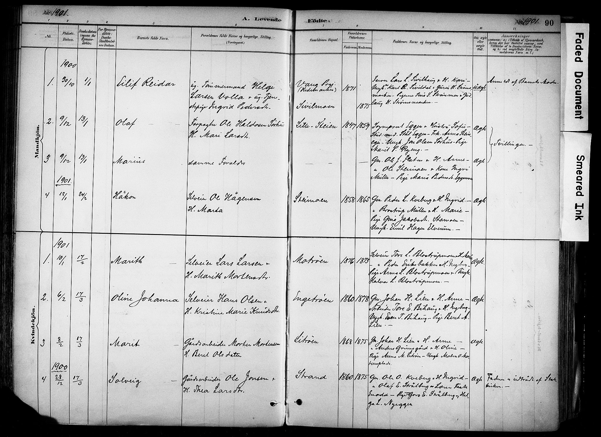 Alvdal prestekontor, AV/SAH-PREST-060/H/Ha/Haa/L0002: Ministerialbok nr. 2, 1883-1906, s. 90