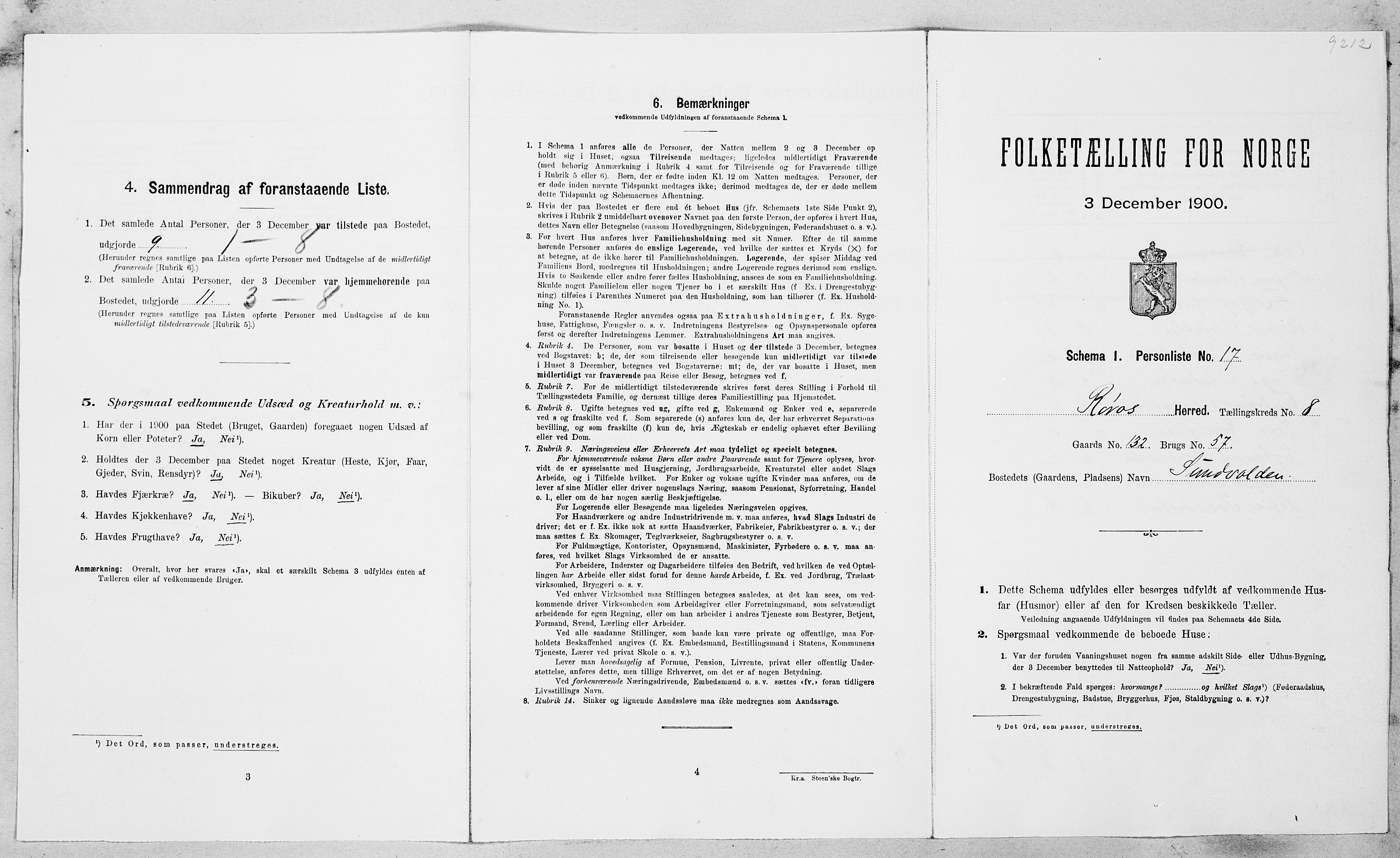 SAT, Folketelling 1900 for 1640 Røros herred, 1900, s. 930