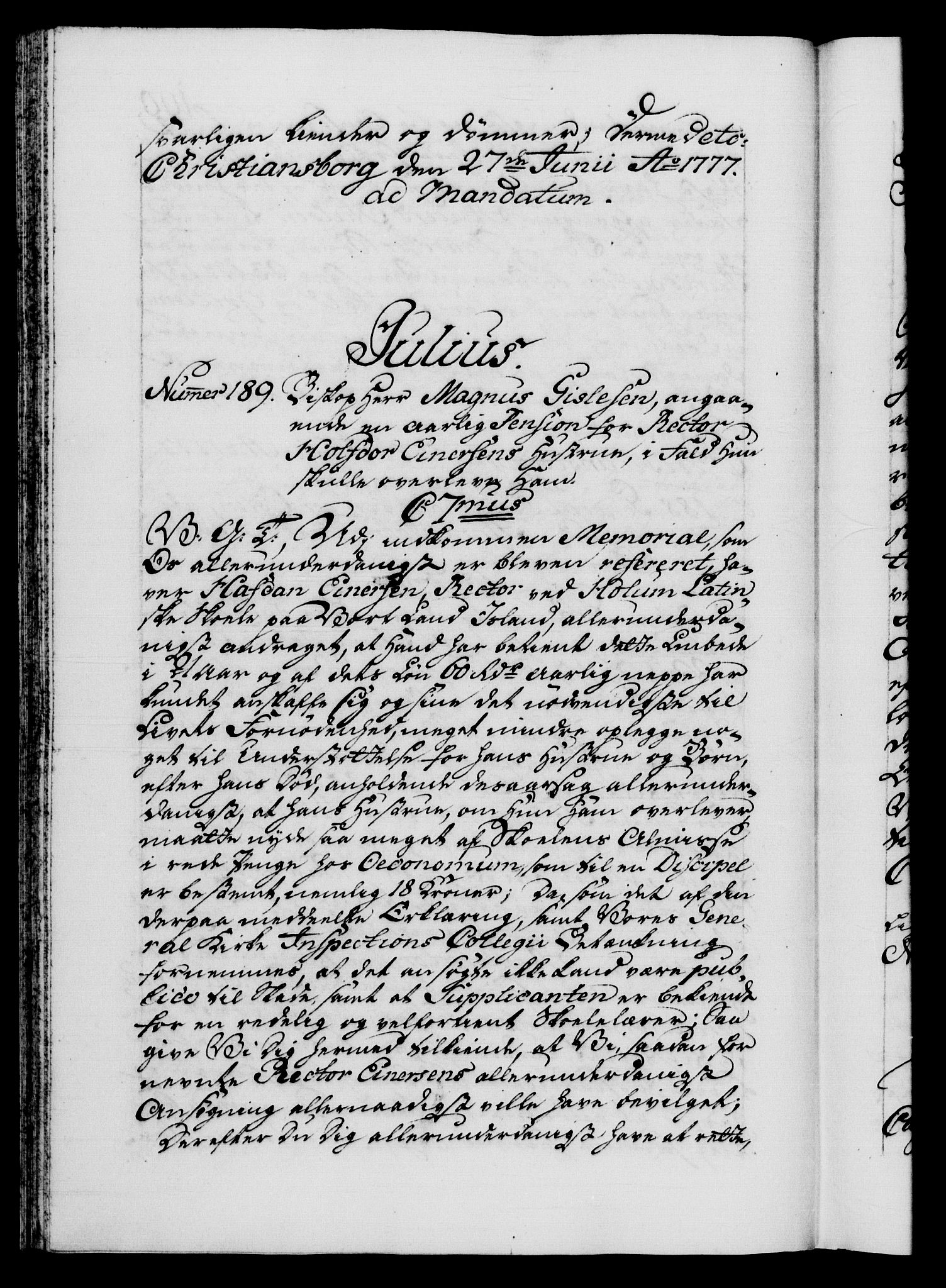 Danske Kanselli 1572-1799, AV/RA-EA-3023/F/Fc/Fca/Fcab/L0042: Norske tegnelser, 1777-1781, s. 100b
