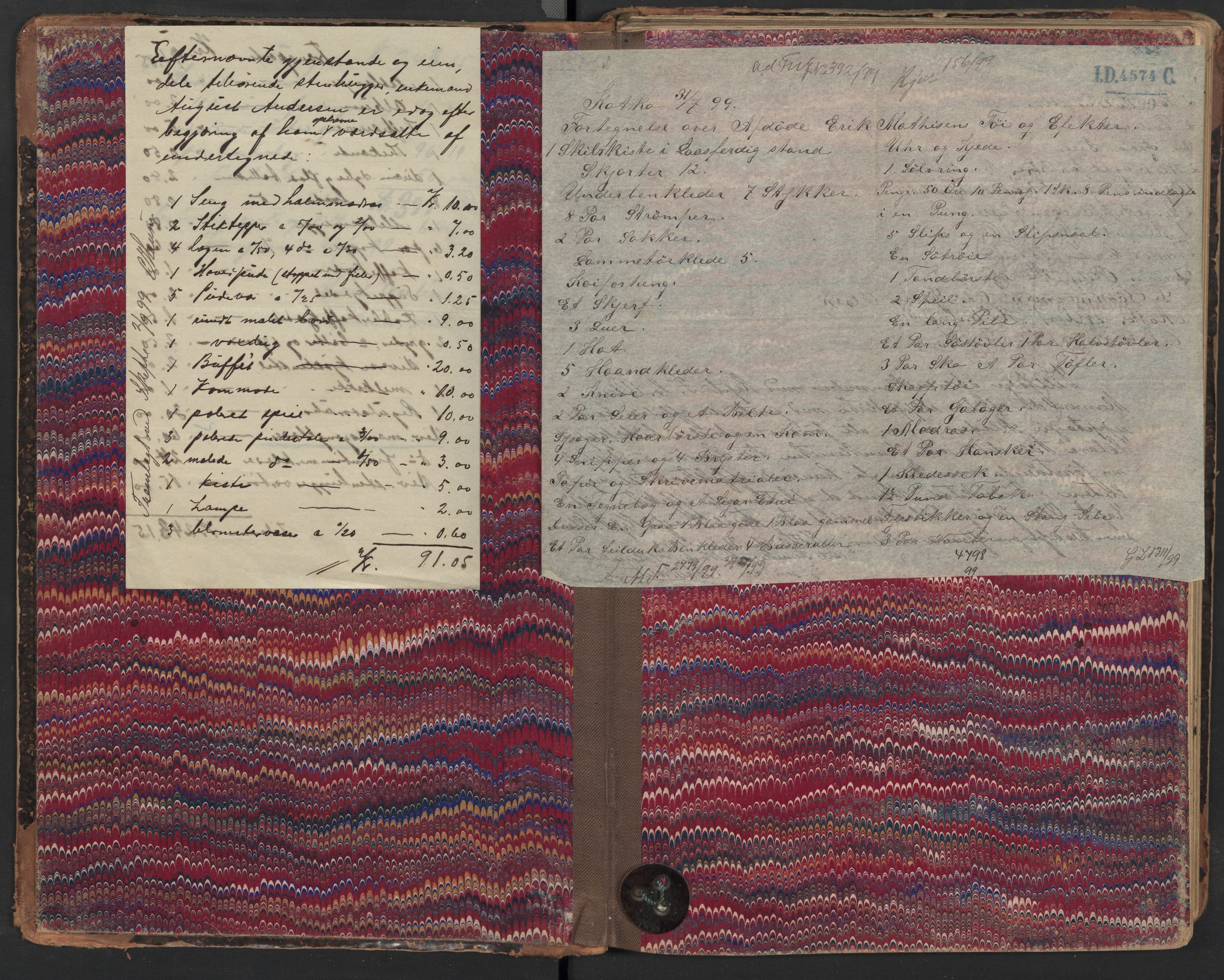 Glemmen lensmannskontor, AV/SAO-A-10123/H/Ha/Hab/L0004: Registreringsprotokoller, 1891-1899