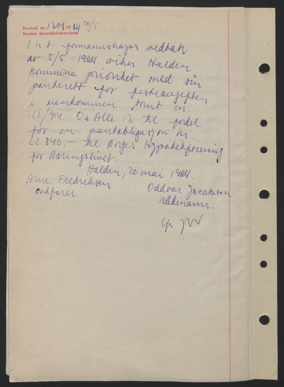 Idd og Marker sorenskriveri, SAO/A-10283/G/Gb/Gbb/L0009: Pantebok nr. A9, 1946-1947, Dagboknr: 1308/1964