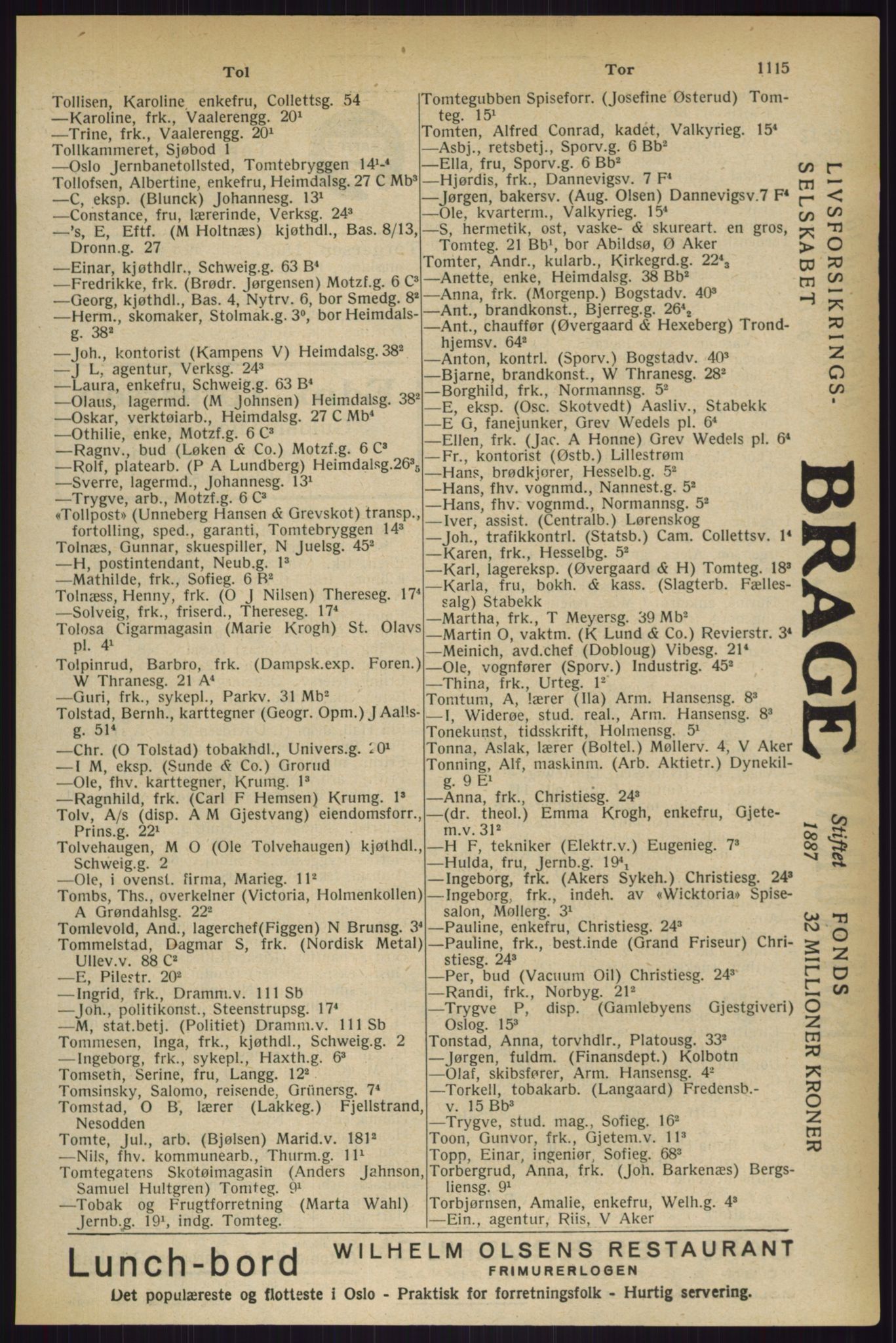 Kristiania/Oslo adressebok, PUBL/-, 1927, s. 1115