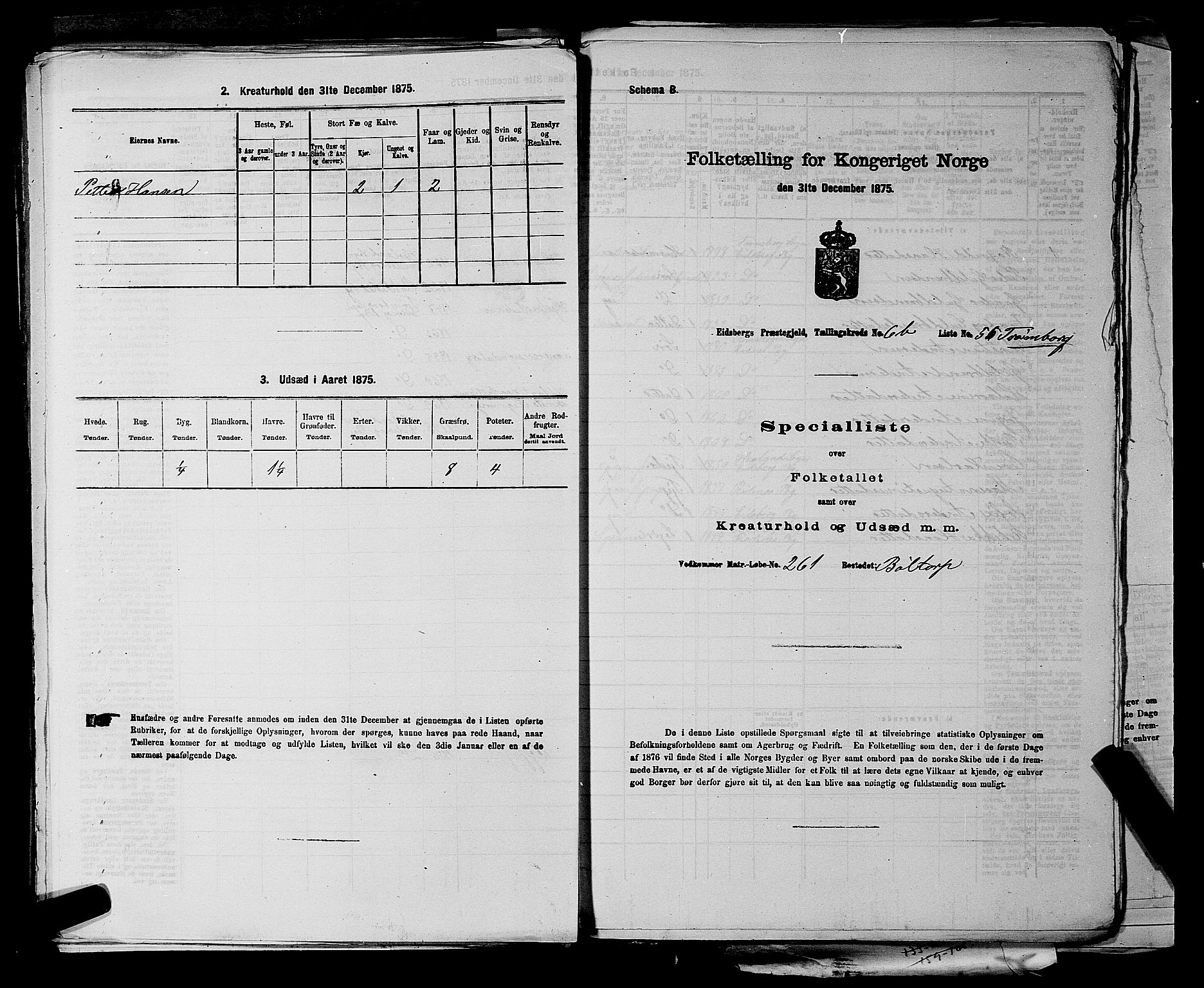RA, Folketelling 1875 for 0125P Eidsberg prestegjeld, 1875, s. 1327