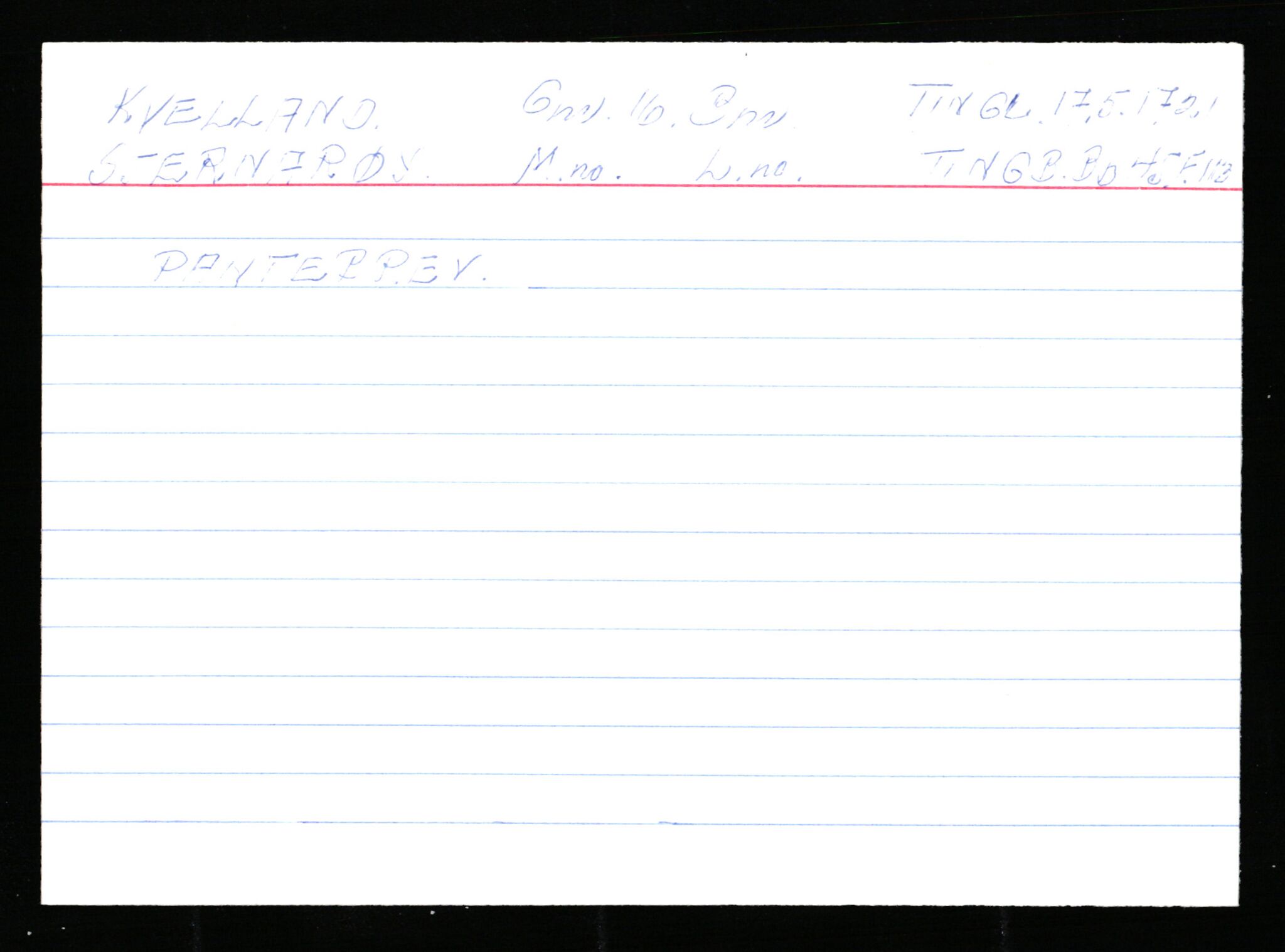Statsarkivet i Stavanger, AV/SAST-A-101971/03/Y/Ym/L0033: Åstedskort sortert etter gårdsnavn: Kvelland - Lagestranden, 1600-1950, s. 13