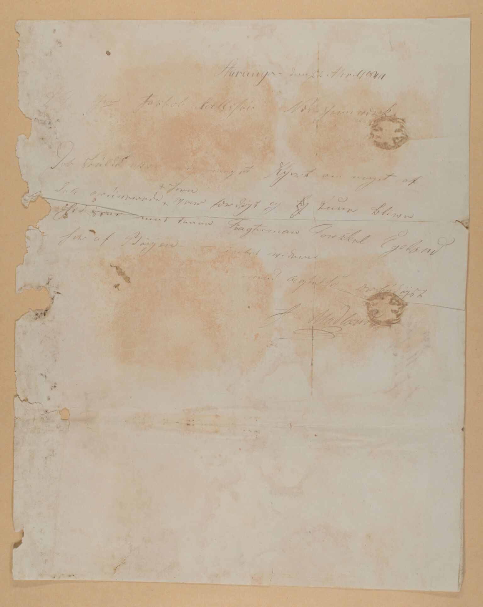Familien Aalls privatarkiv , NESJ/NJM-005/E-00004/L0019: Inngående brev 1844, del 3, 1844