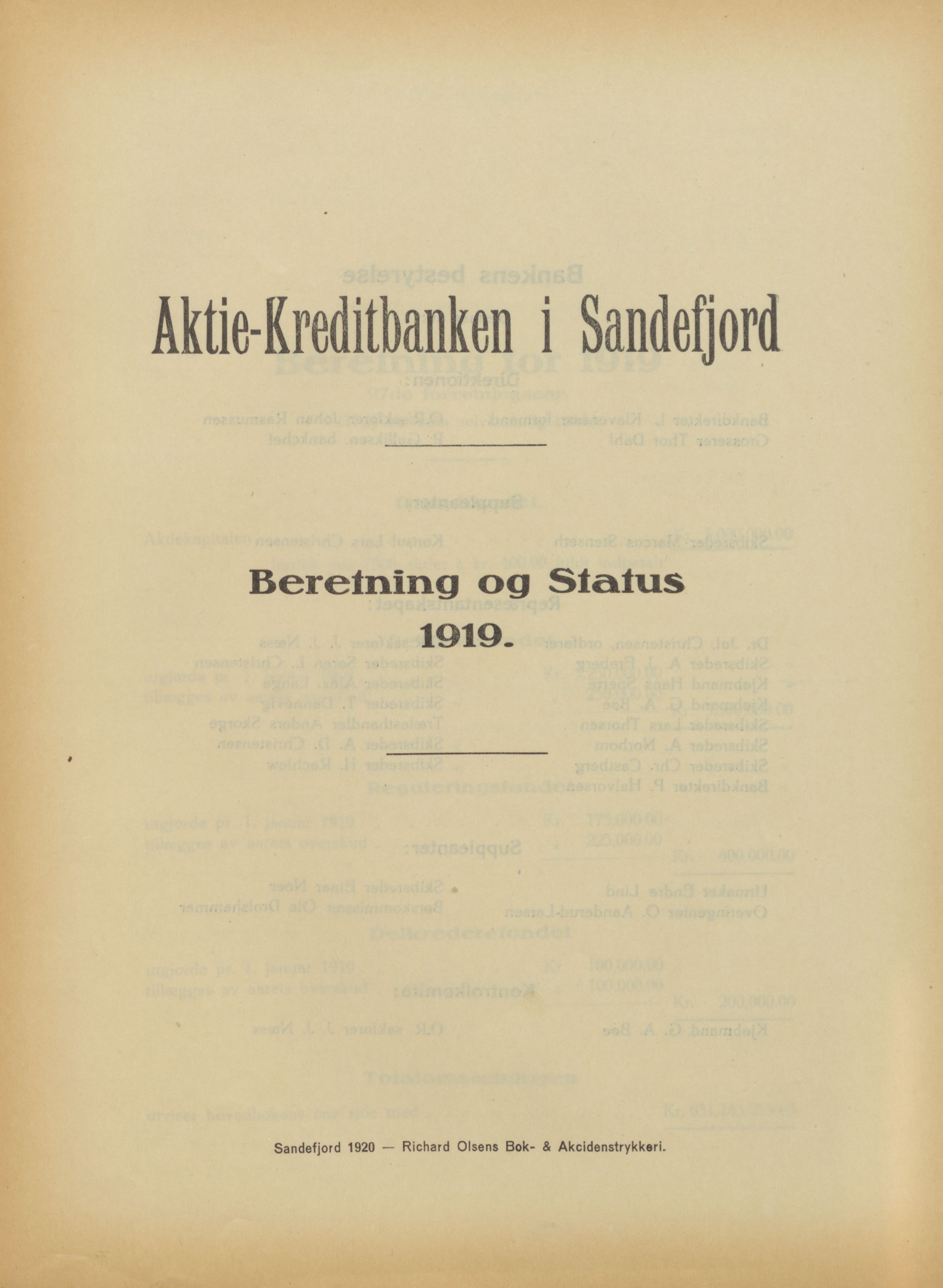 Privatbanken i Sandefjord AS, VEMU/ARS-A-1256/X/L0001: Årsberetninger, 1912-1929, s. 54