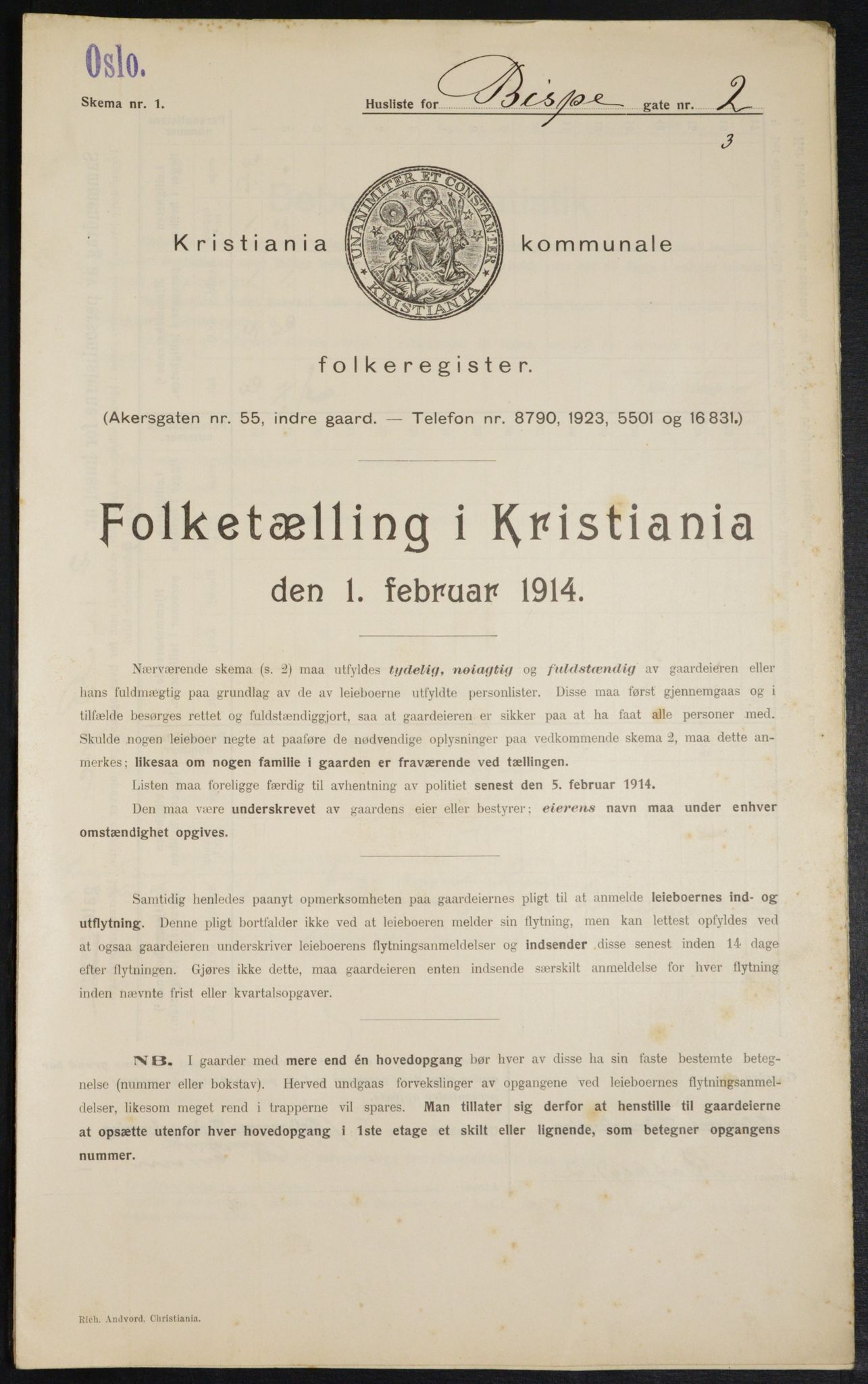 OBA, Kommunal folketelling 1.2.1914 for Kristiania, 1914, s. 5347