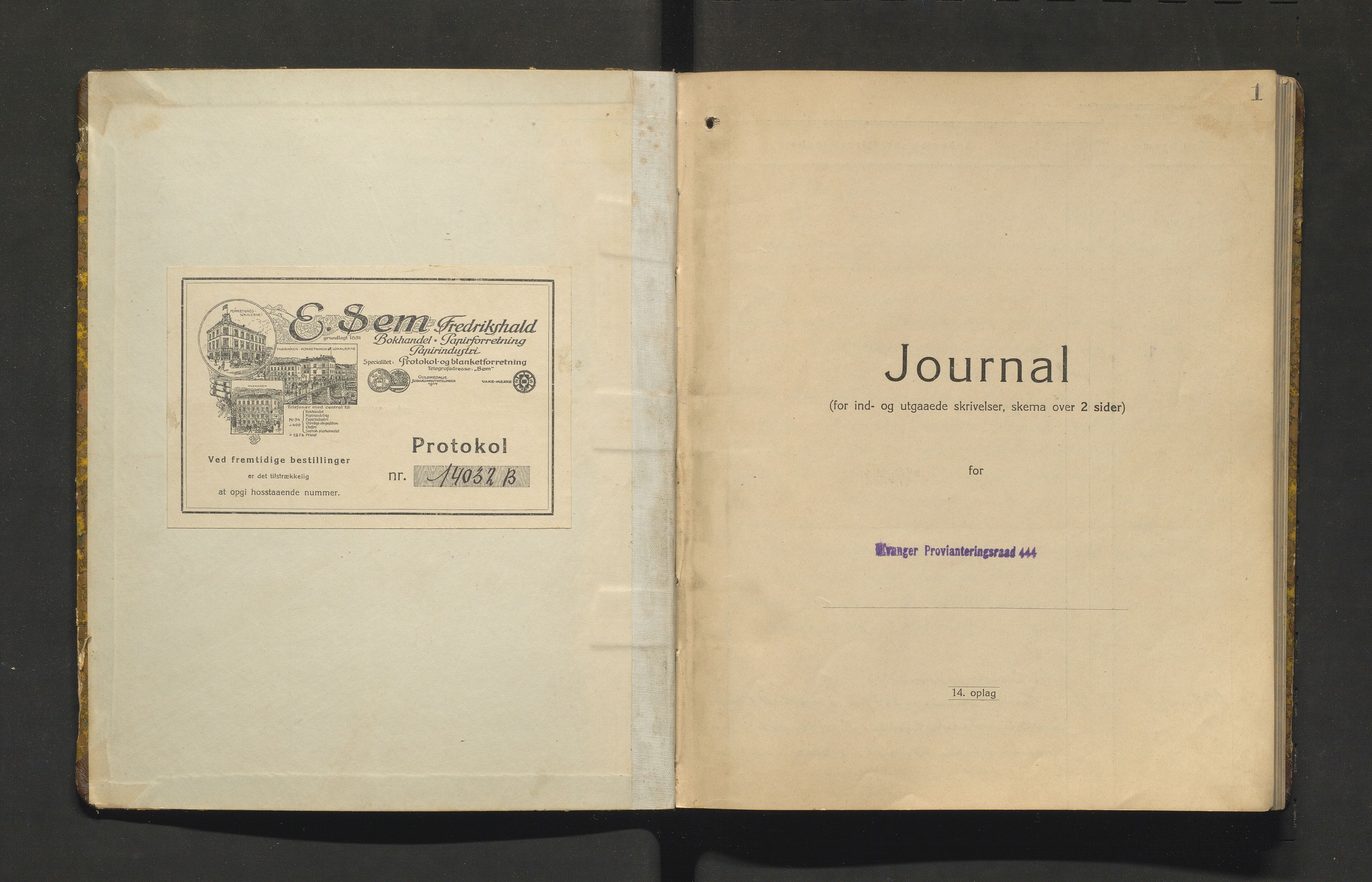 Evanger kommune. Provianteringsrådet , IKAH/1237-840/C/Ca/L0001: Brevjournal for Evanger provianteringsråd, 1918