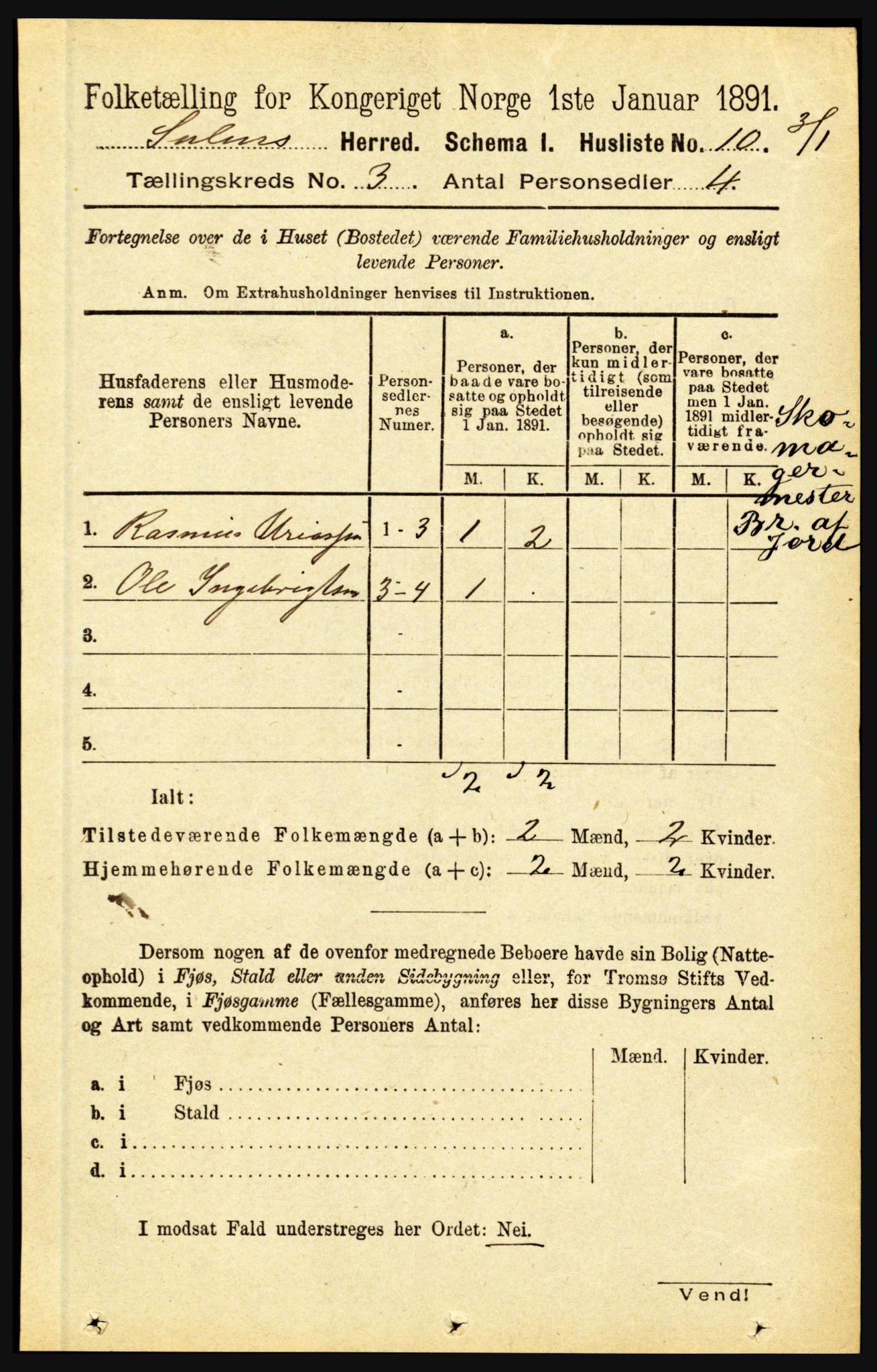 RA, Folketelling 1891 for 1412 Solund herred, 1891, s. 1092