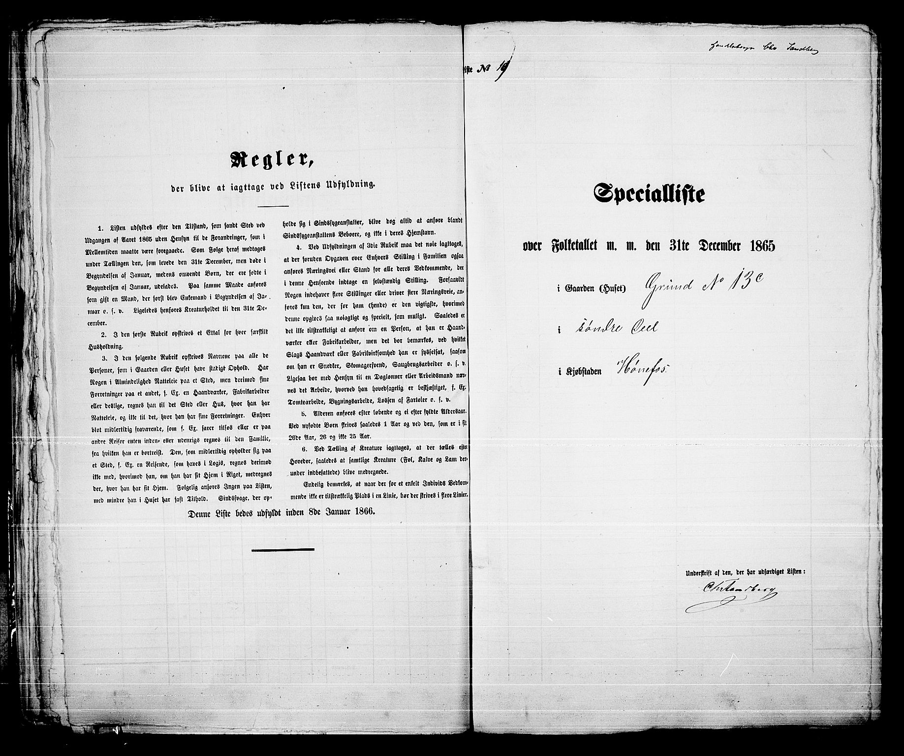 RA, Folketelling 1865 for 0601B Norderhov prestegjeld, Hønefoss kjøpstad, 1865, s. 40