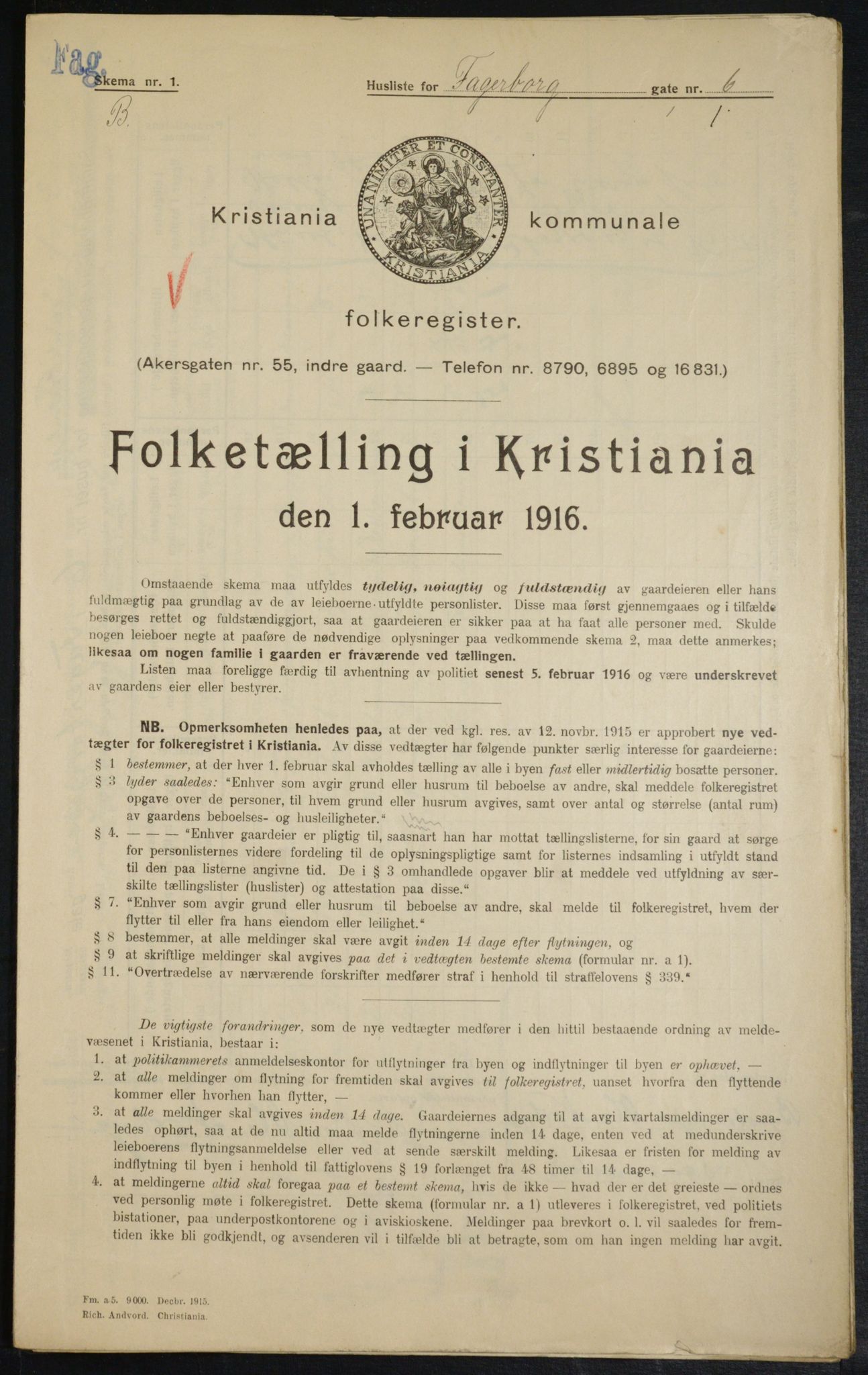 OBA, Kommunal folketelling 1.2.1916 for Kristiania, 1916, s. 23299