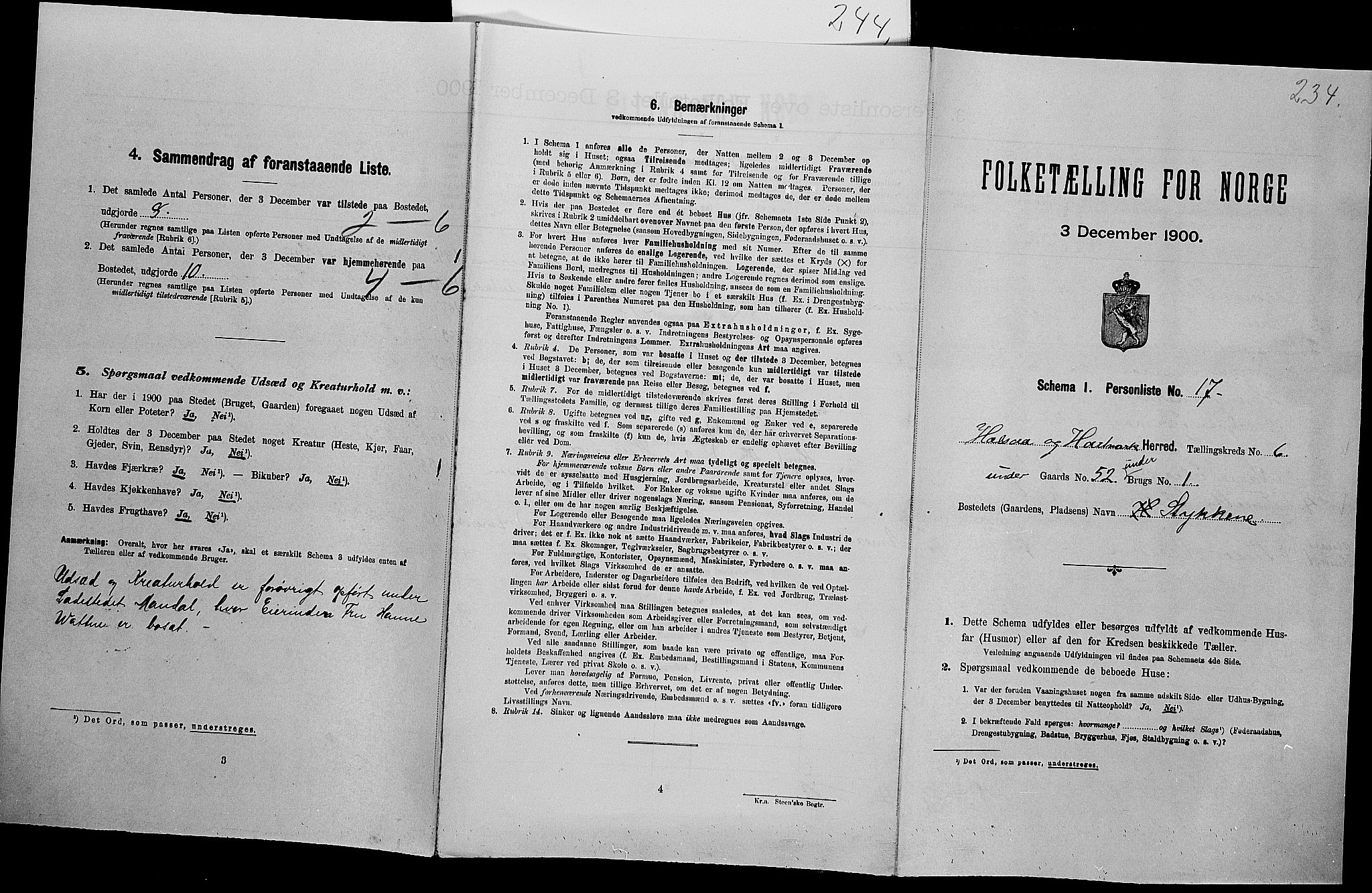 SAK, Folketelling 1900 for 1019 Halse og Harkmark herred, 1900, s. 162