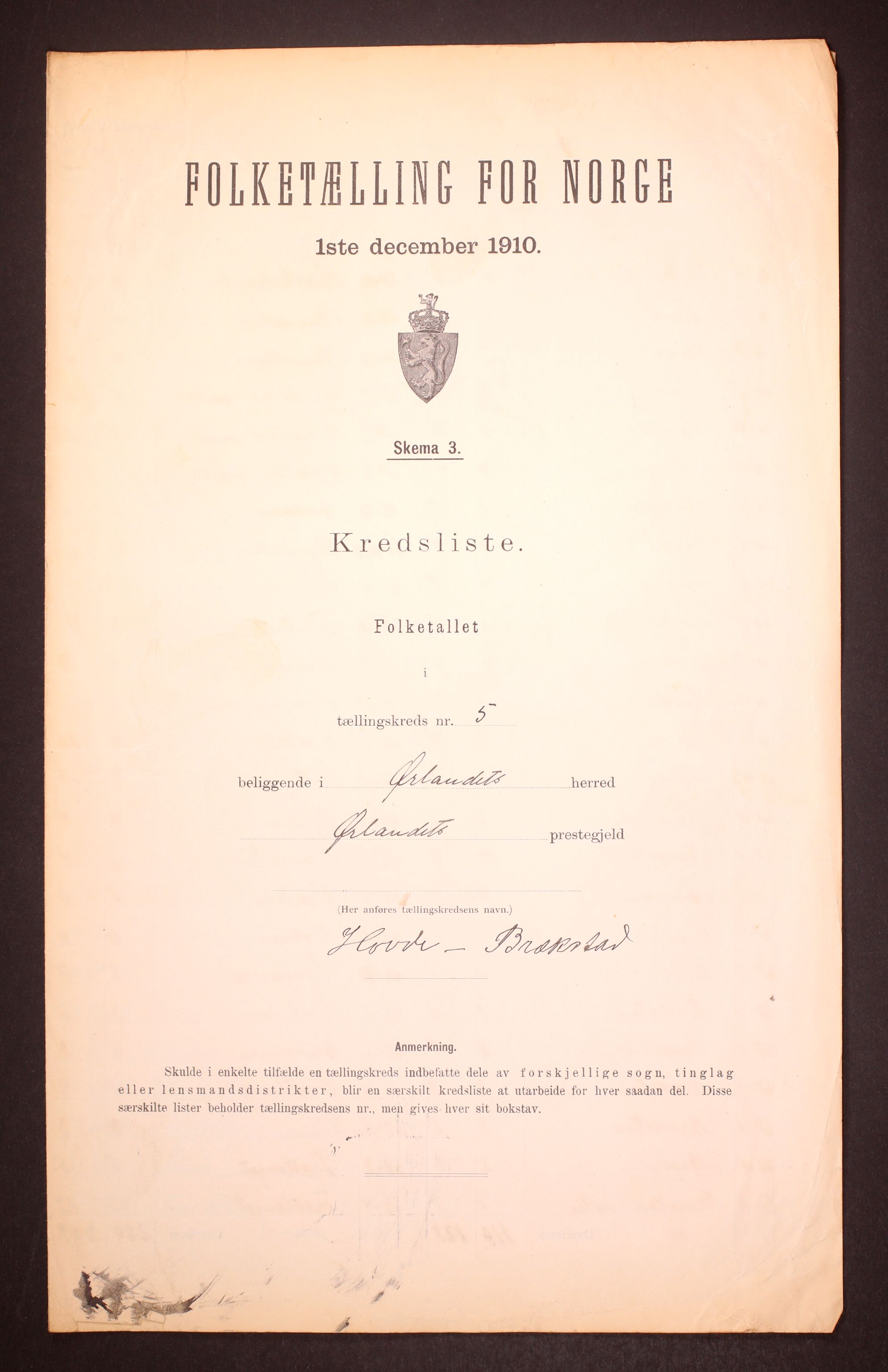 RA, Folketelling 1910 for 1621 Ørland herred, 1910, s. 16
