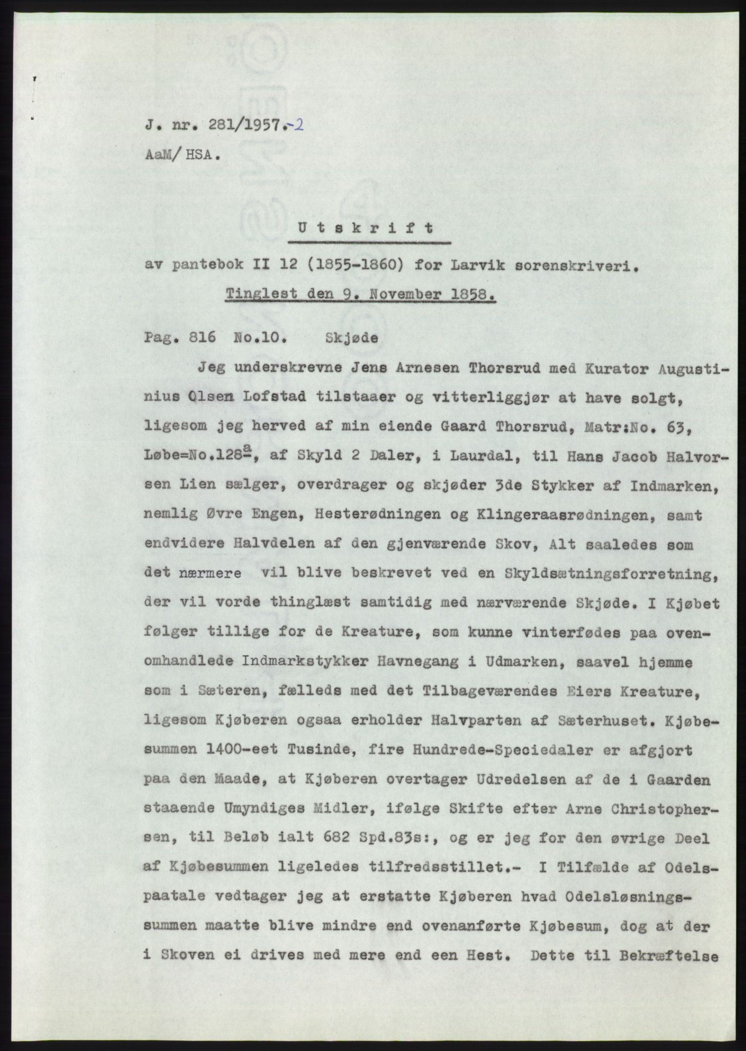 Statsarkivet i Kongsberg, SAKO/A-0001, 1956-1957, s. 348