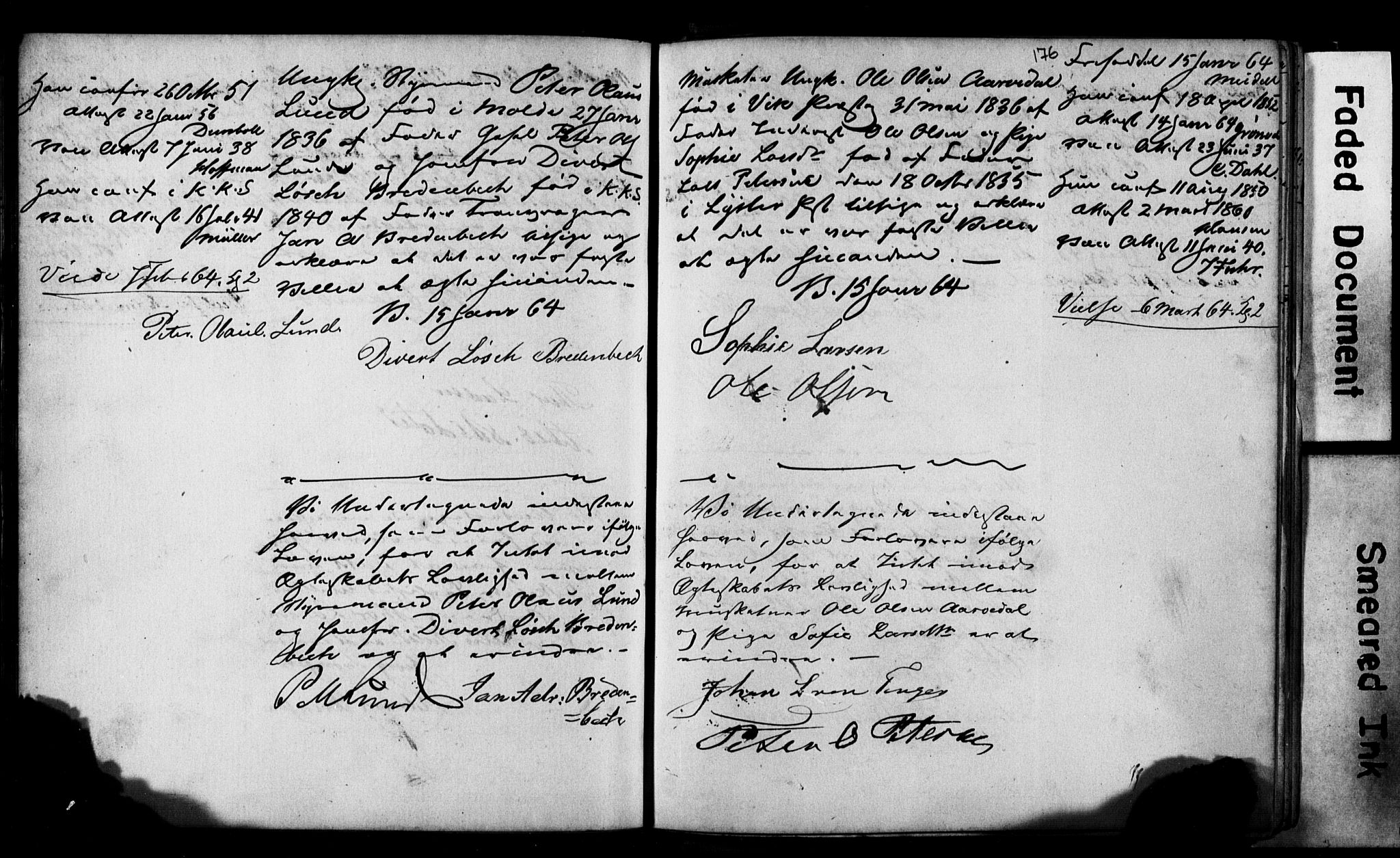 Korskirken sokneprestembete, SAB/A-76101: Forlovererklæringer nr. II.5.2, 1859-1865, s. 176